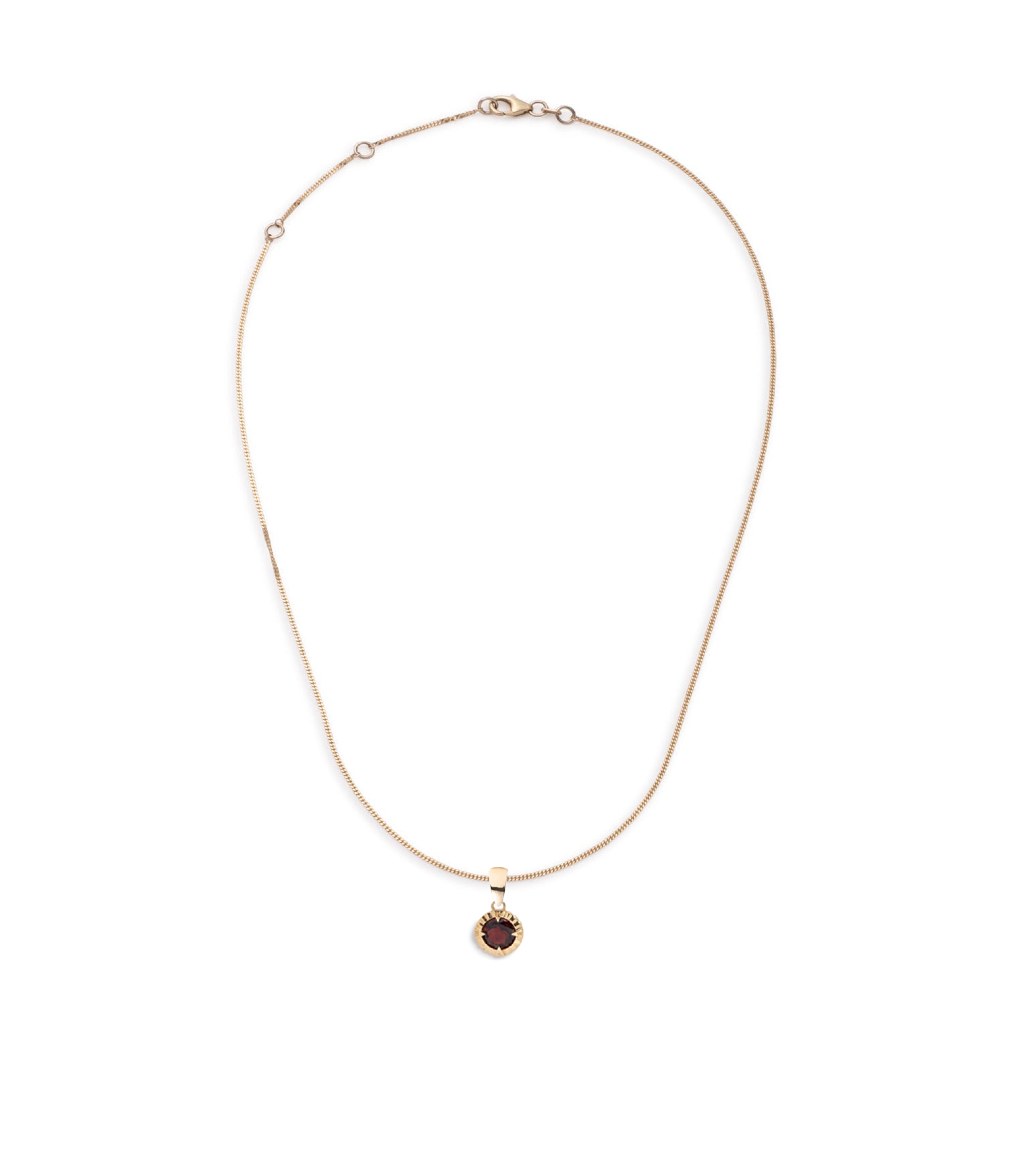 Garnet Fine Diamond Cut Curb Chain Necklace for Women - Elegant Layering Jewelry for Everyday Wear, Date Night & Special Occasions