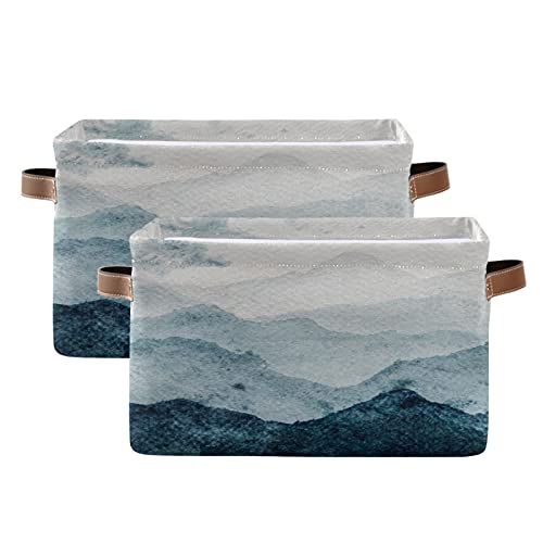 Blue Watercolor Mountains