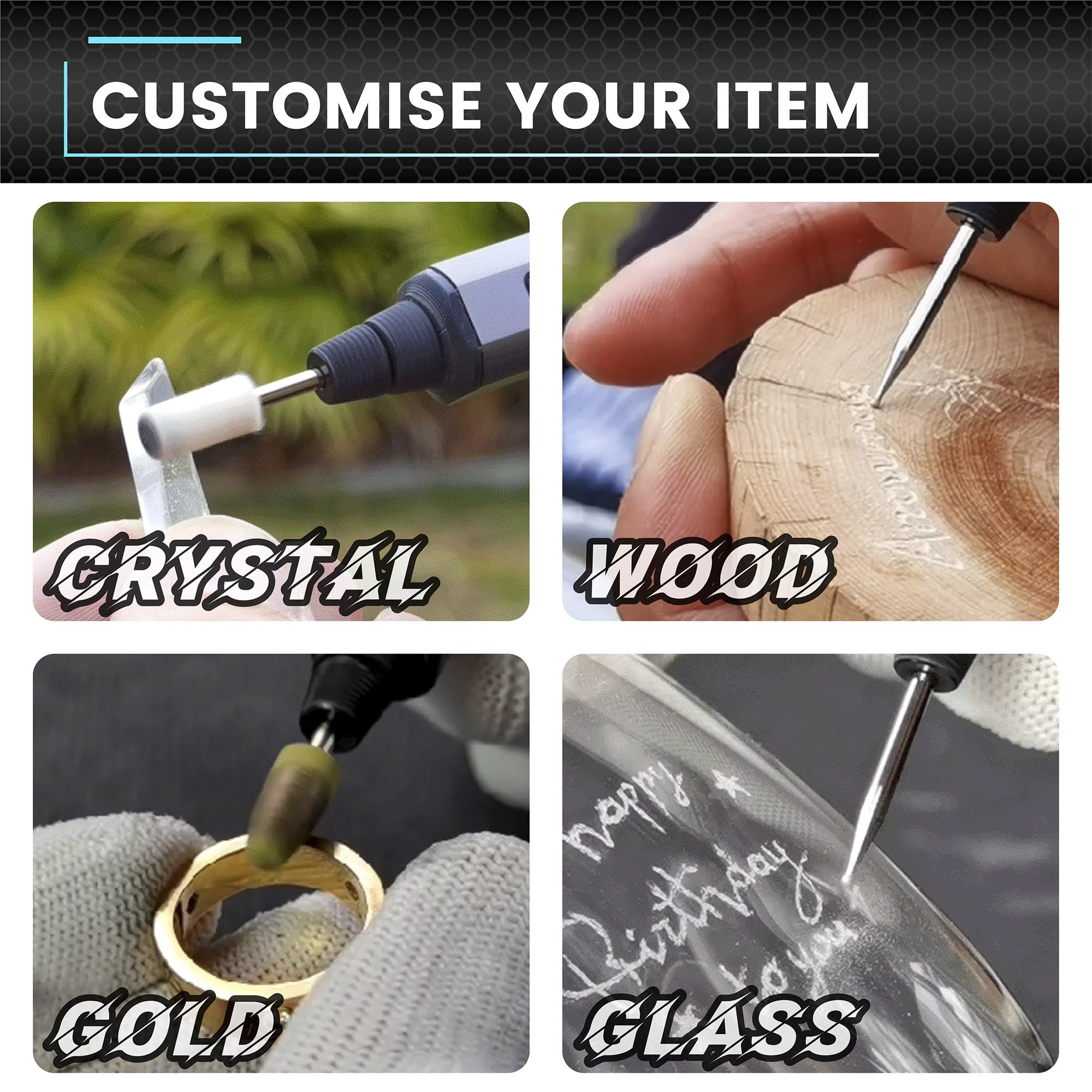 AM ARROWMAX Mini Engraving Pen - Professional Rotary Tool Kit with 42 Bits & Smart Motion Control | OLED Display & APP Connectivity | Includes Aluminum Case, Magnetic Charger & Tool Bag | Perfect for Jewelry Making, Wood Carving, Glass Engraving & DIY Crafts (SGS PRO Plus) | Ideal for Home Projects, Artisan Gifts & Professional Jewelry Design