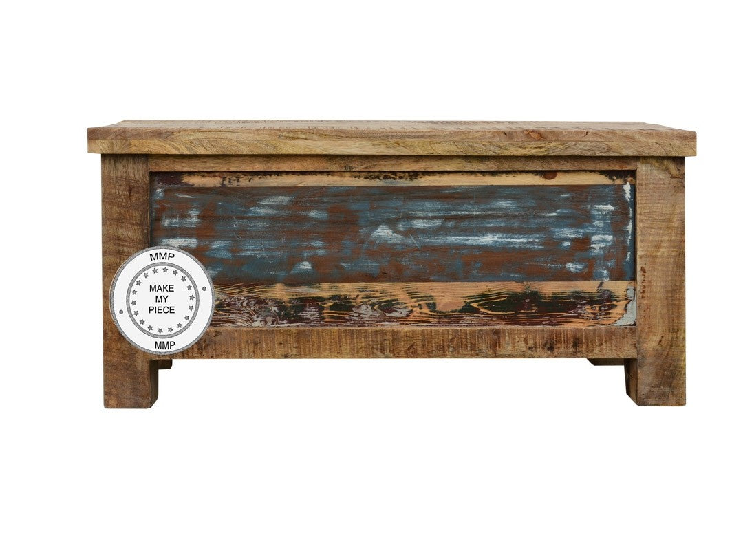 Hand Carved Indian Wooden Storage Chest Box - Natural Teak Wood Jewelry & Keepsake Organizer for Home Decor, Bedroom, Living Room & Office