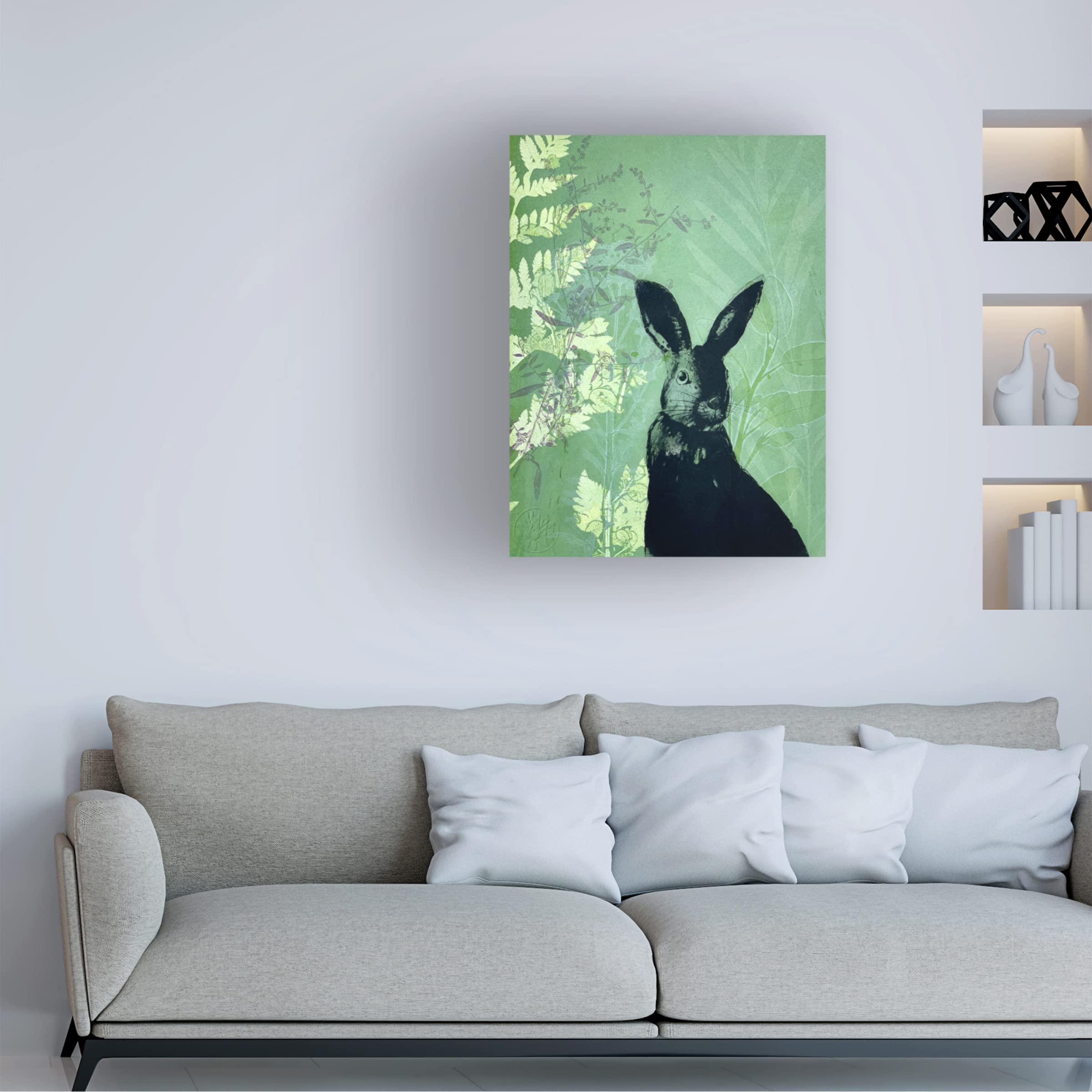 Trademark Fine Art 'Cheeky Rabbit' Canvas Wall Art by Trudy Rice - Perfect for Nursery, Kids Room Decor & Whimsical Home Decor