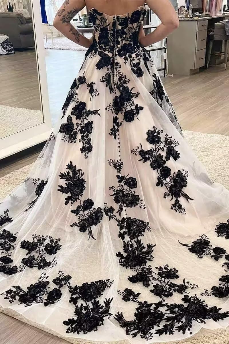 Elegant Off Shoulder Prom Dress for Women - Sweetheart Neckline Tulle Ball Gown with Floral Lace Applique | Perfect for Formal Evening, Homecoming, Wedding & Special Occasions