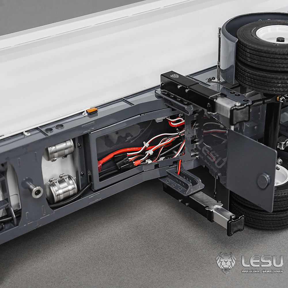 1/14 Scale Metal LESU 3-Axle Hydraulic Dump Trailer for RC Tractor Trucks - Compatible with TAMIYA 1851, 3363, R470, 770S Models - DIY Radio Controlled Construction Vehicle Accessory - Perfect for RC Construction Sites, Truck Shows & Off-Road Play