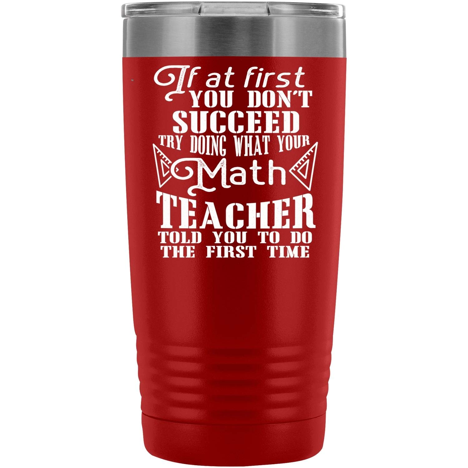 Math Teacher Tumbler 20oz - Insulated Coffee Mug with Straw & Lids - Perfect for School & Travel