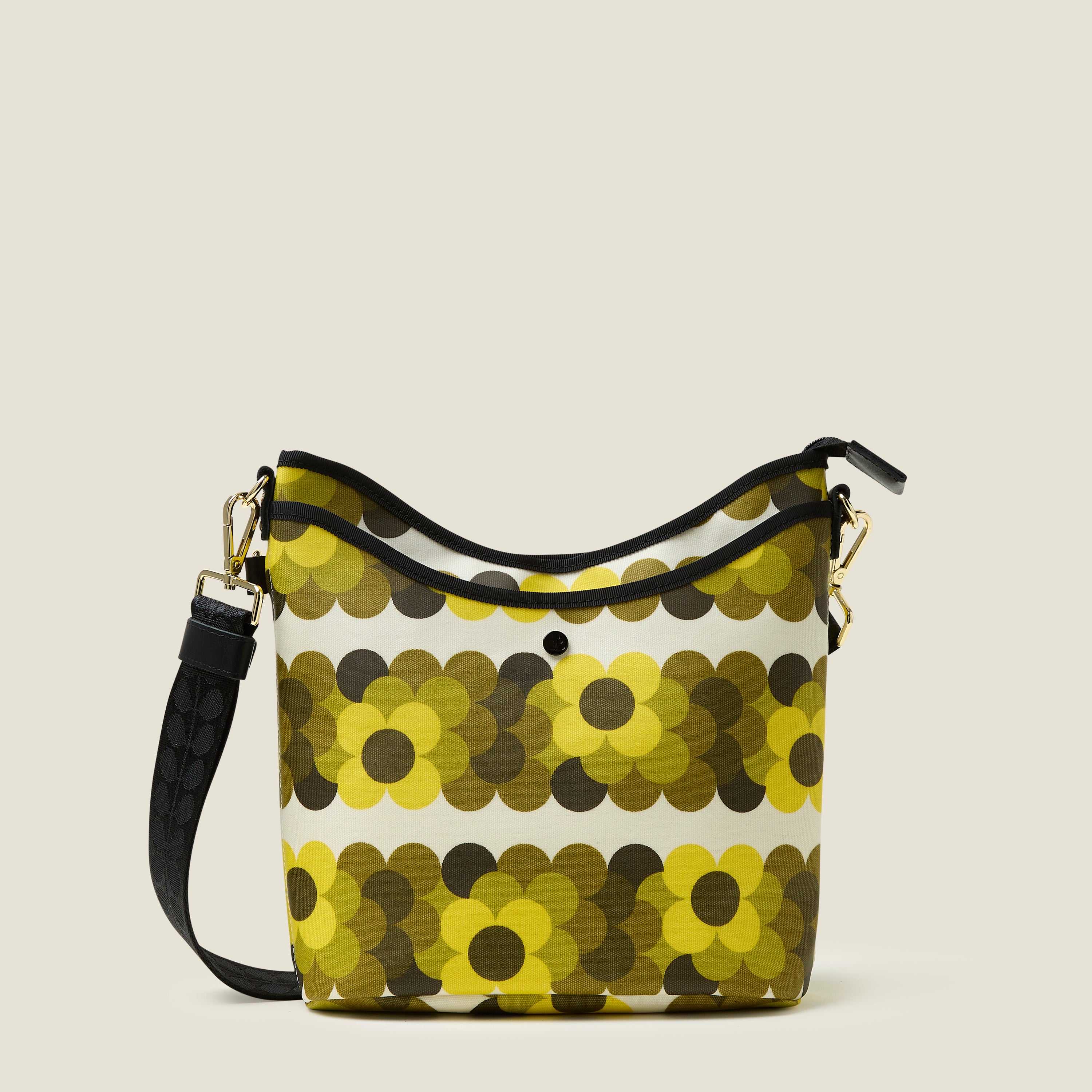 Retro Floral Crossbody Bag for Women - Vintage Yellow Crossbody Purse - Perfect for Travel, Shopping, and Everyday Use