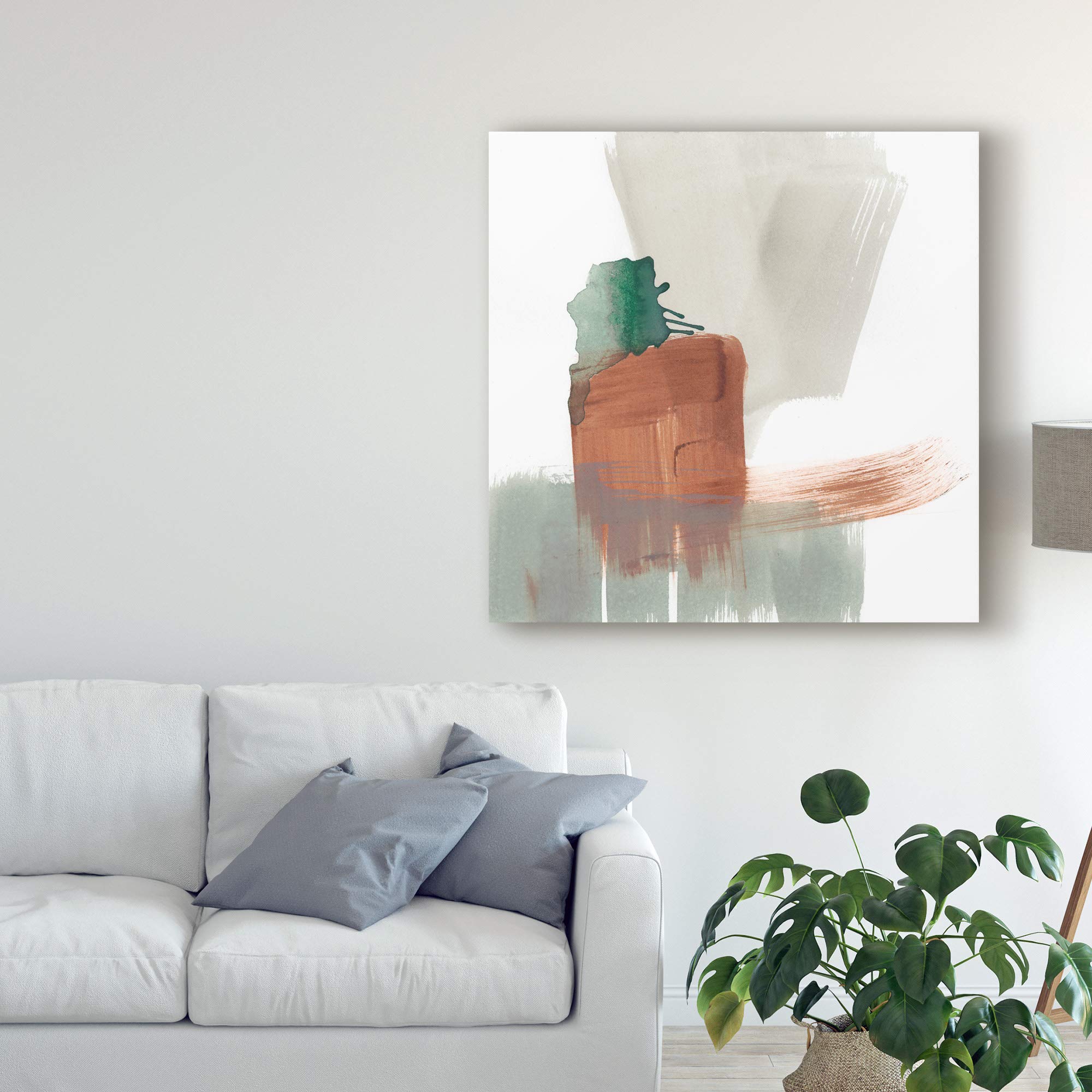 Trademark Fine Art Earthy Gestures VII by Jennifer Goldberger - 18x18 Framed Wall Art Print - Modern Abstract Painting for Living Room, Bedroom & Office Decor