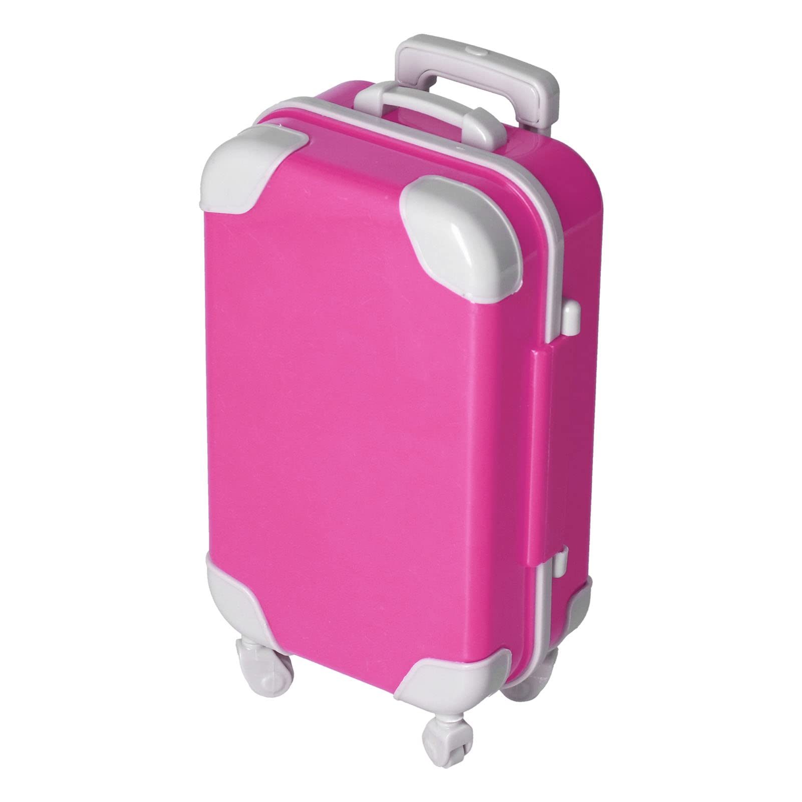 Pink Doll Suitcase for 18 Inch Girl Dolls - Cute Travel Luggage with Trolley Wheels, Bright Color Birthday Gift for Kids (PJ-459-01) | Perfect for Doll Play, Travel Pretend, and Home Storage