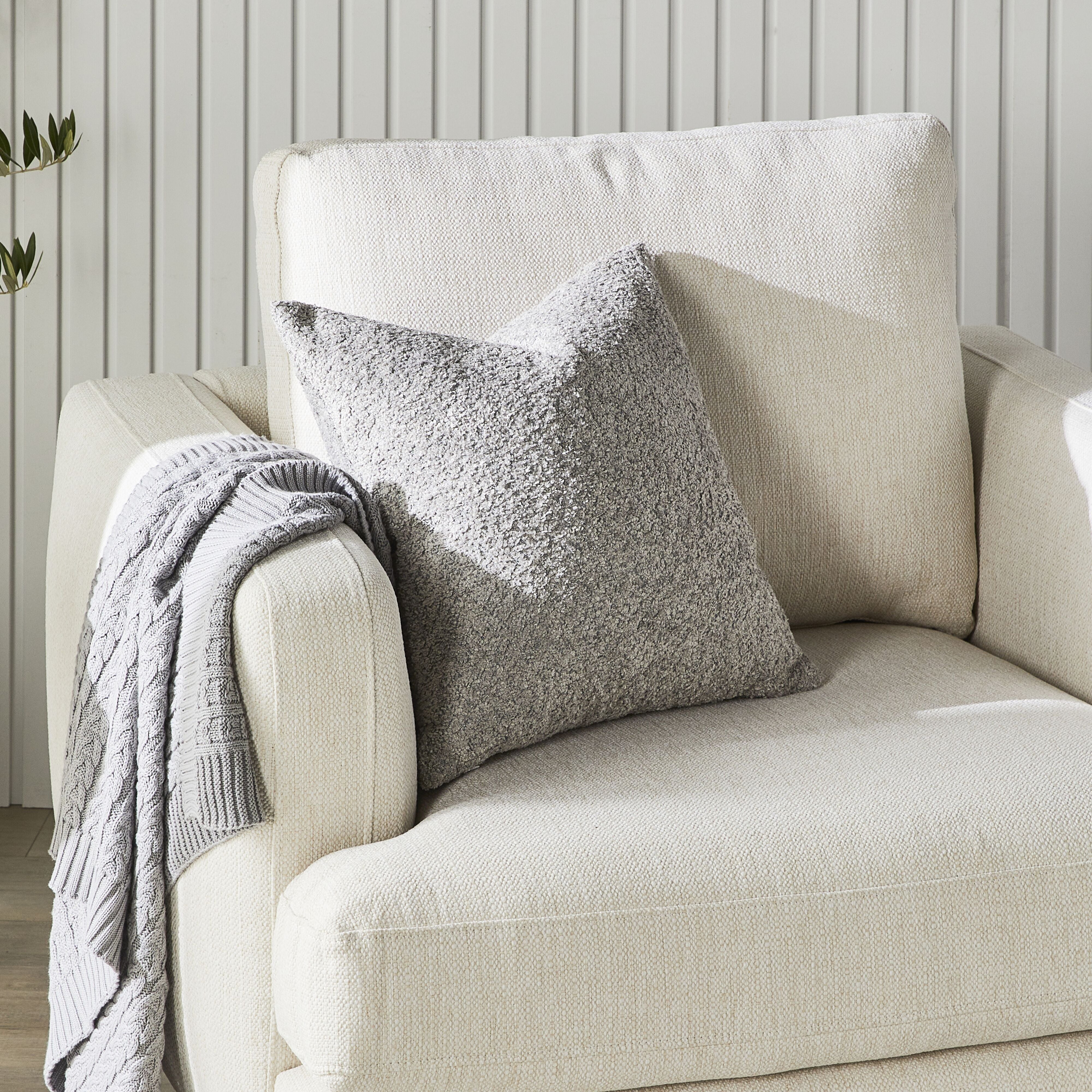 Byron Boucle Cushion Cover 45x45cm - Soft Luxury Pillow Case for Sofa, Bed, Chair - Home Decor & Living Room Accessories