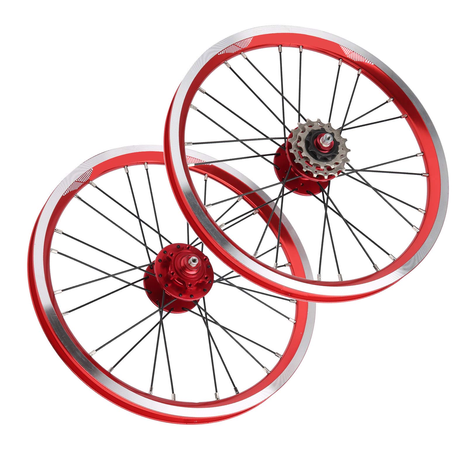 **Dilwe Bike Wheelset - Lightweight Aluminum Alloy Front 2 & Rear 5 Bearings Bicycle Wheelset - Upgrade Spare Parts (Red) - Perfect for Road Bikes, Mountain Bikes & Cycling Enthusiasts**