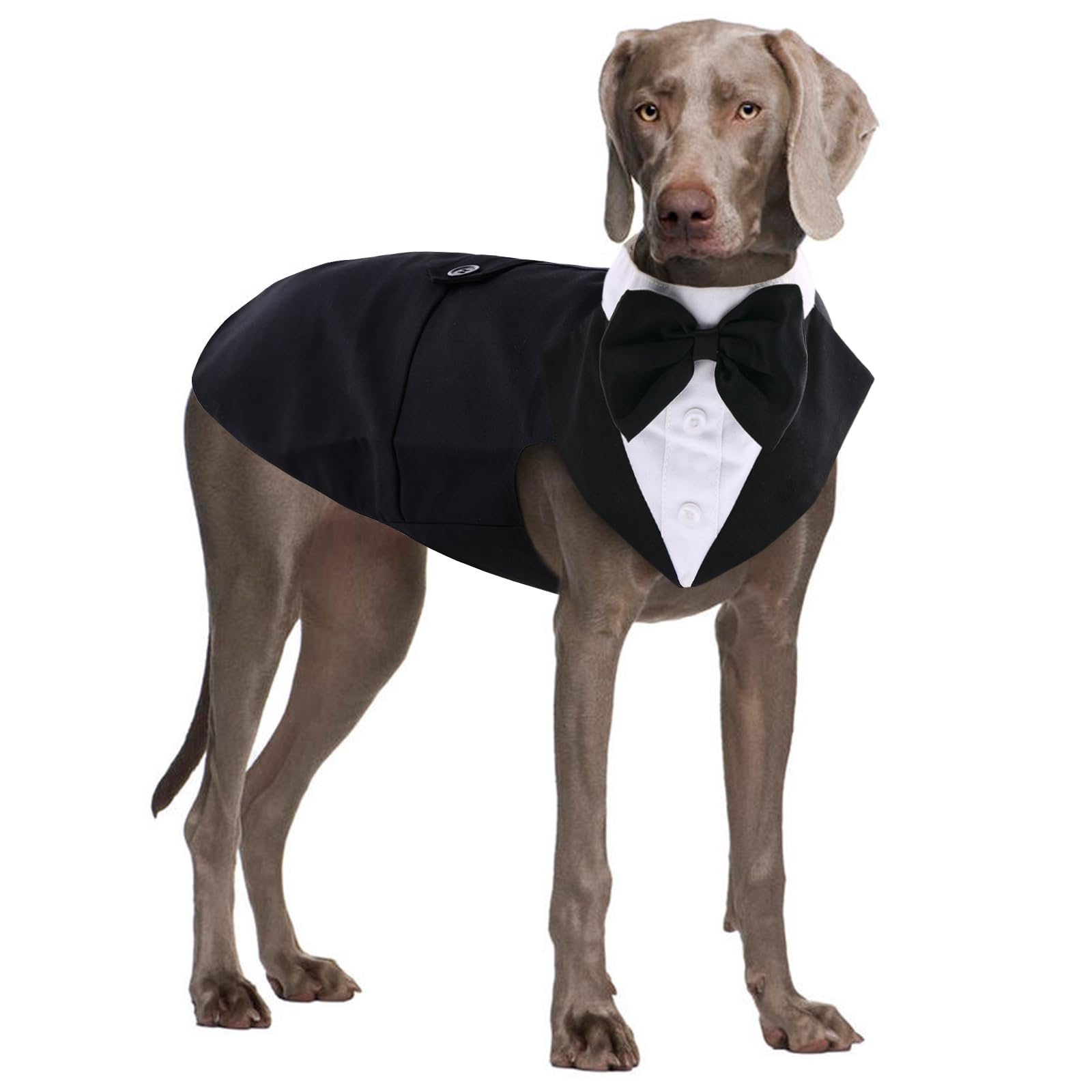 Premium Dog Tuxedo for Large Dogs - Formal Canine Suit with Bow Tie & Bandana Set | Wedding, Halloween, Christmas & Birthday Party Costume | Black Tuxedo Outfit for Dogs - Perfect for Special Occasions & Photo Shoots