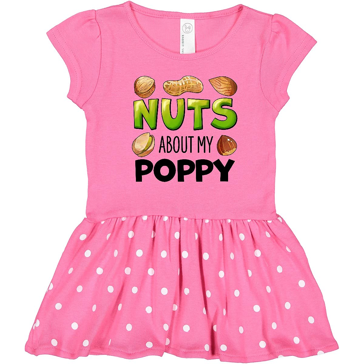 Inktastic Nuts About My Poppy Peanut Almond Pistachio Toddler Dress - Cute Casual Outfit for Girls, Playdates & Family Photos