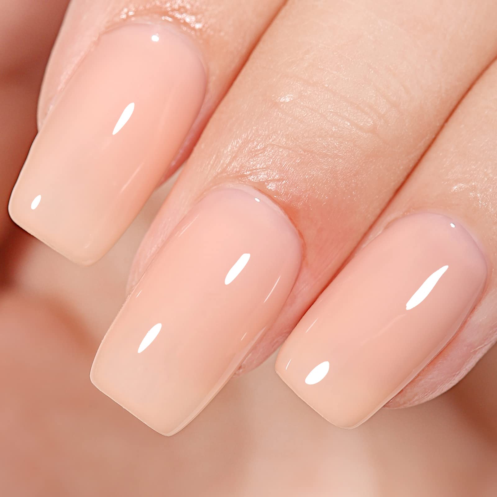 AILLSA Nude Pink Translucent Gel Nail Polish - 15ml Soak Off UV/LED Lamp Jelly Nail Varnish for French Manicure & Nail Art | Valentine's Day Gift Idea | DIY at Home Salon & Professional Nail Care