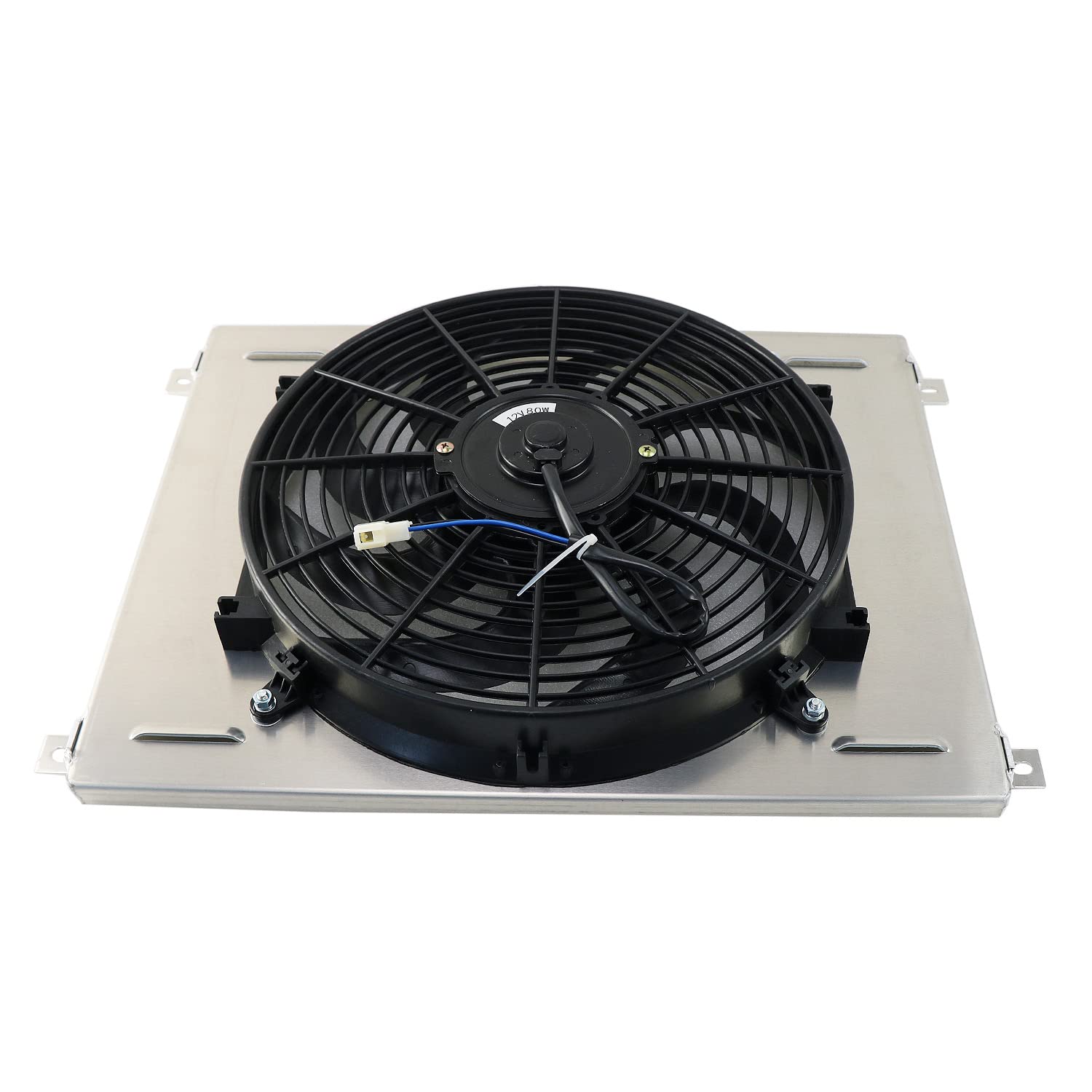 Aluminum Radiator Shroud with 14 Inch Fan for 1963-1970 Ford Country Sedan, Squire, Fairlane, Falcon, Galaxie, LTD, Mustang, Torino & 1967-1968 Mercury Cougar - Fits 4.7L 5.0L 6.4L 7.0L Engines - Perfect for Engine Cooling & Performance Upgrades