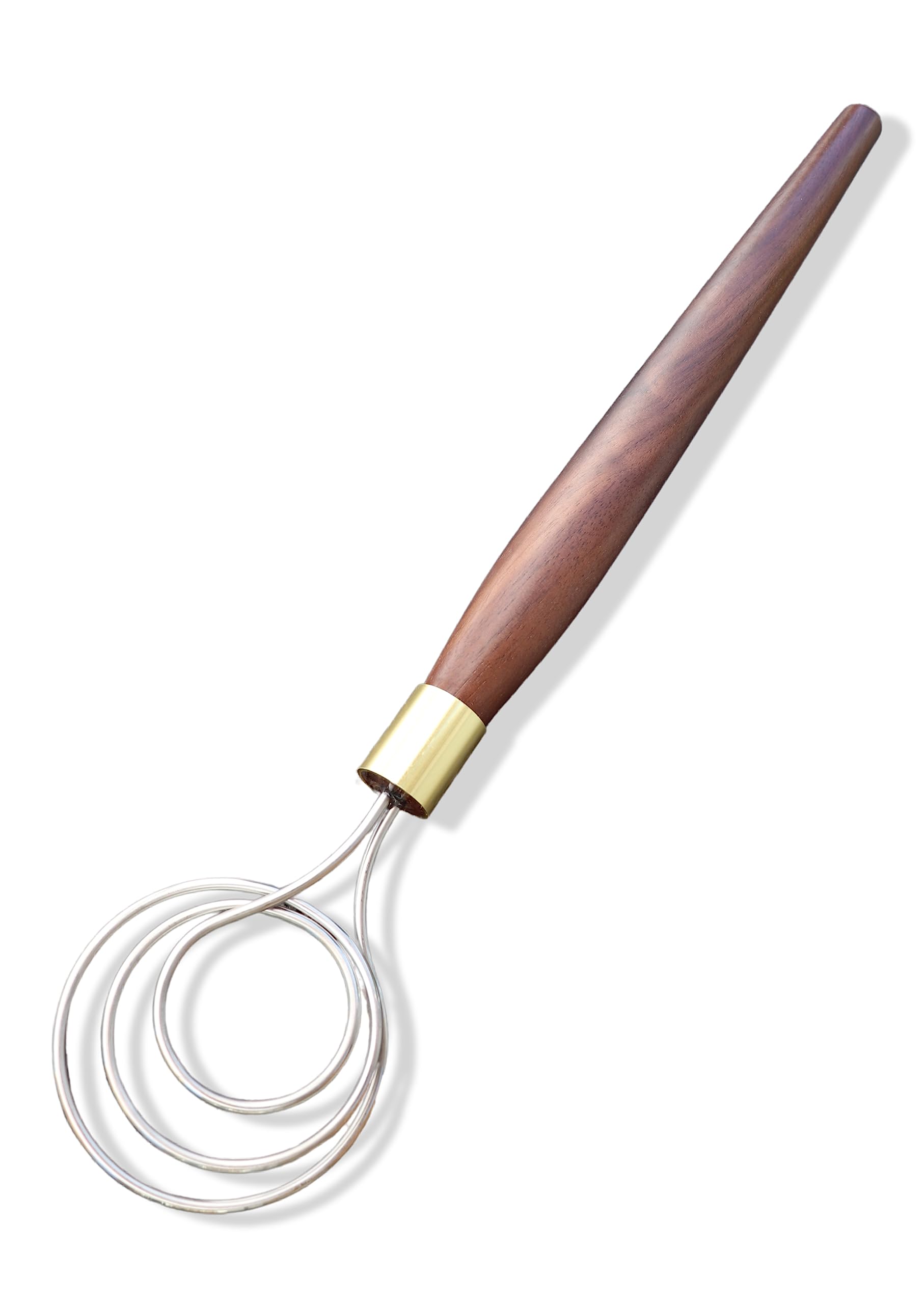 Premium Black Walnut Dough Whisk - Handcrafted Wooden Baking Tool for Bread, Pizza & Pastry Dough - Ideal for Home Bakers & Professional Kitchens