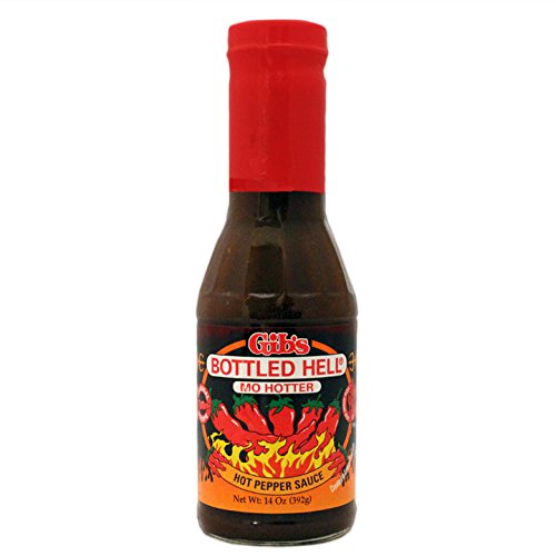 Gib's Bottled Hell 'MO Hotter' Hot Pepper Sauce - Spicy Gourmet Hot Sauce (12-Pack Case) - Perfect for Wings, Tacos, BBQ & Cooking