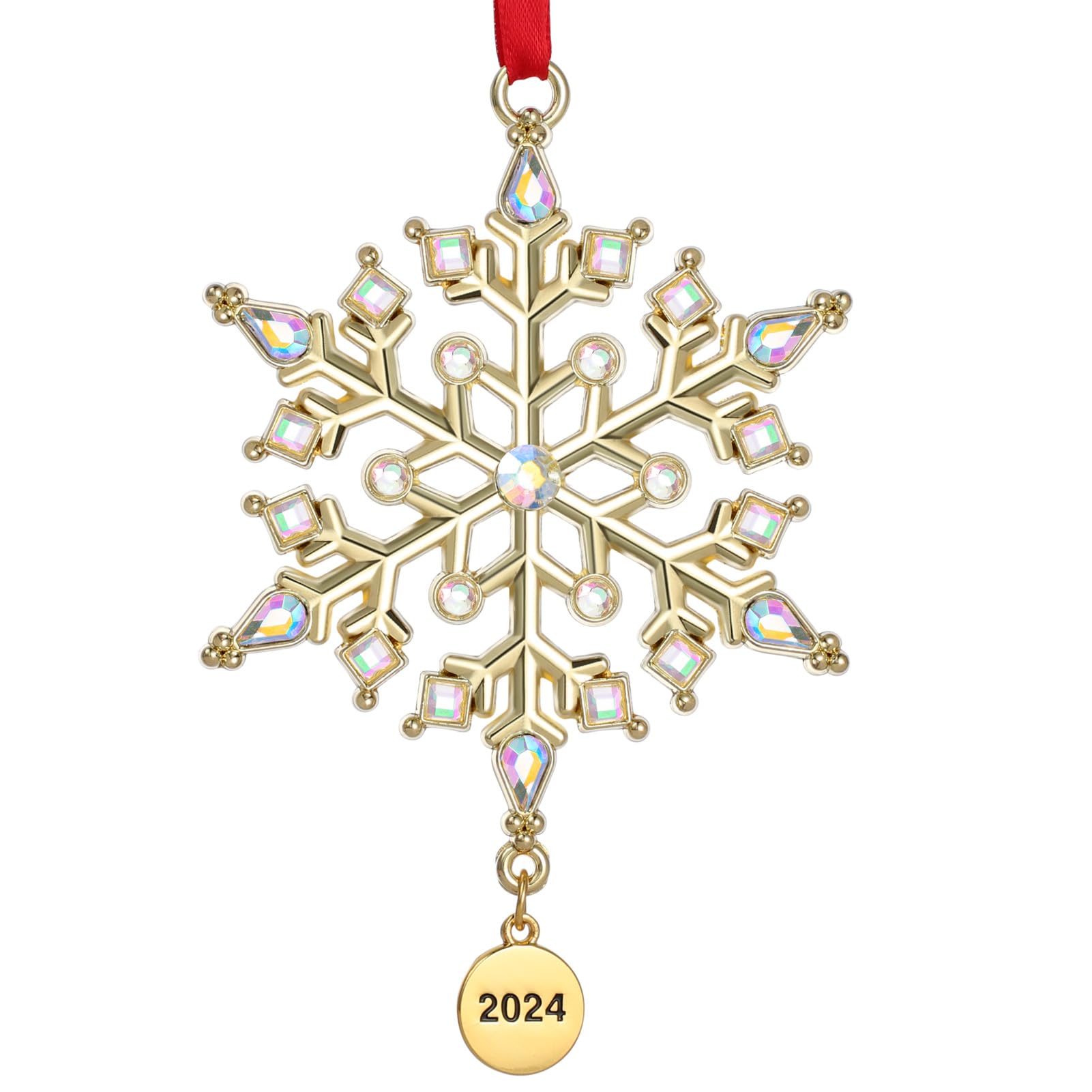 2024 Snowflake Ornaments for Christmas Tree Decorations - Holiday Hanging Snowflake Decor for Windows, Rooms & Gifts (Set with Keepsake Box) - Perfect for Xmas Parties, Home Decor & Festive Celebrations
