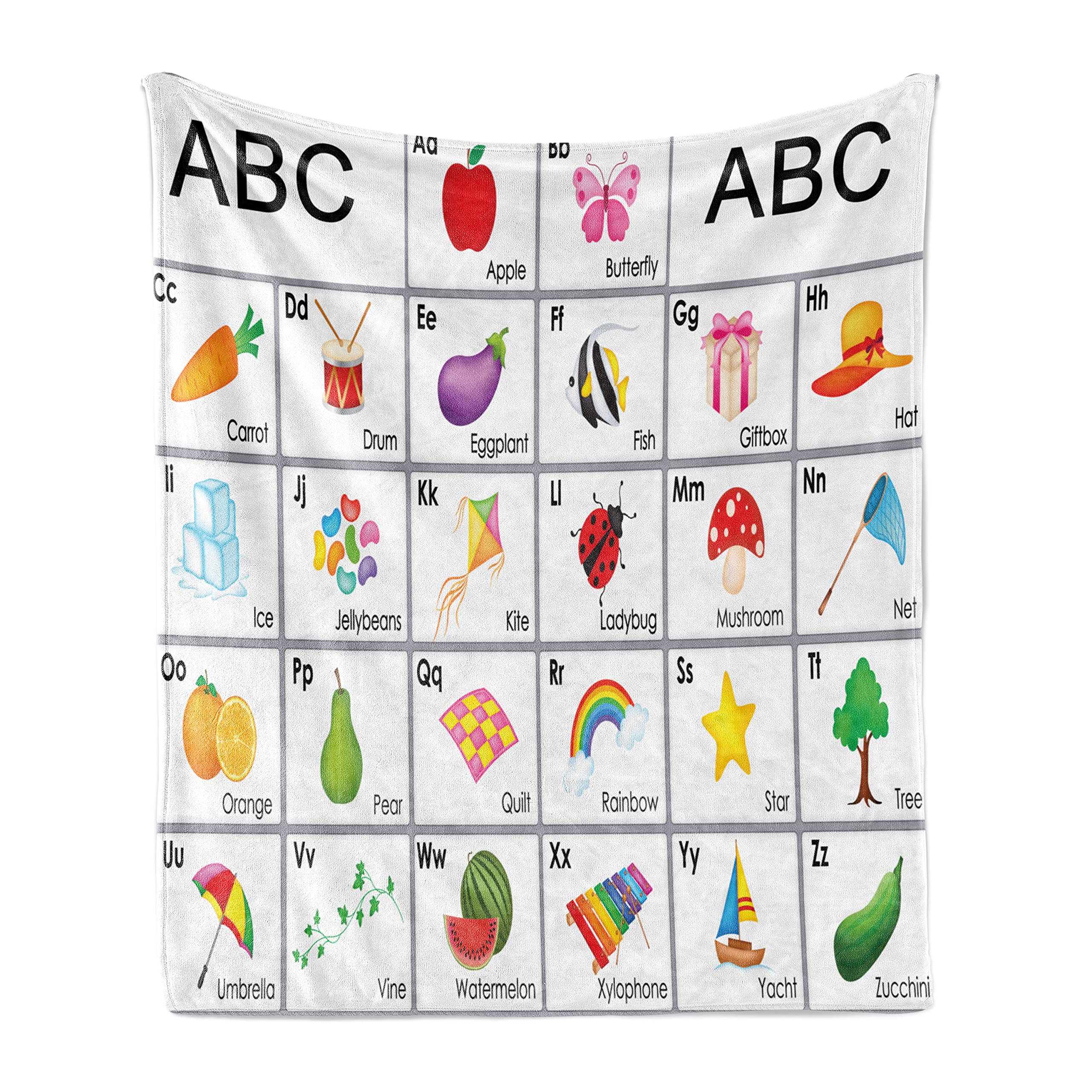 Ambesonne Alphabet Themed Fleece Blanket - 70