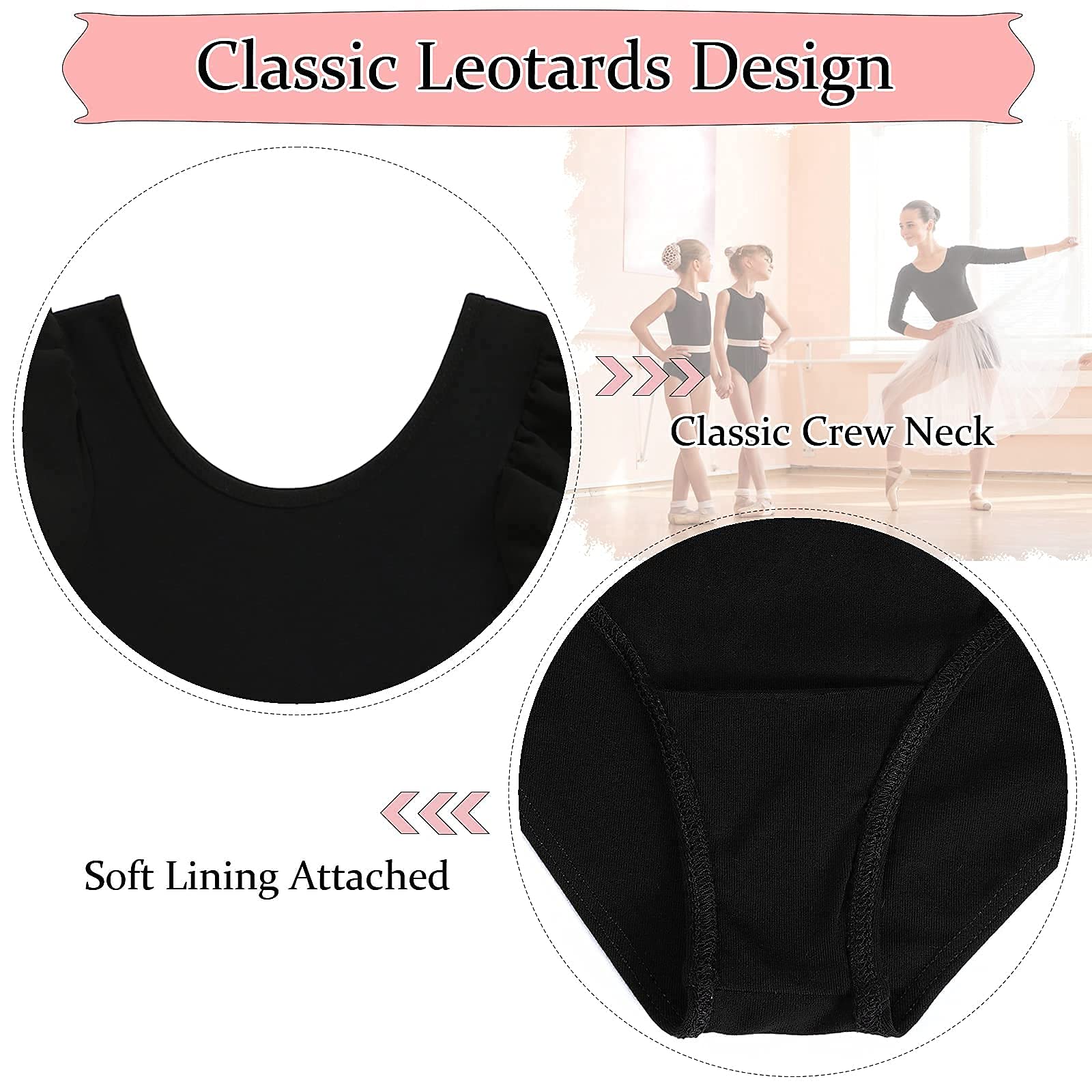 MERIABNY Girls Ballet Leotard with Ruffle Sleeves - Dance Outfit for Ballet, Gymnastics & Performance (Ages 3-9) | Perfect for Dance Class, Recitals & Ballet Practice