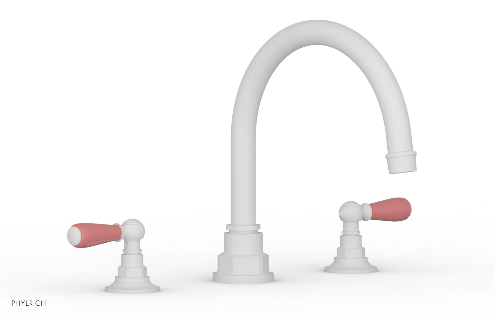 Jamestown Deck Tub Set with Lever Handles & Pink Accents - 165