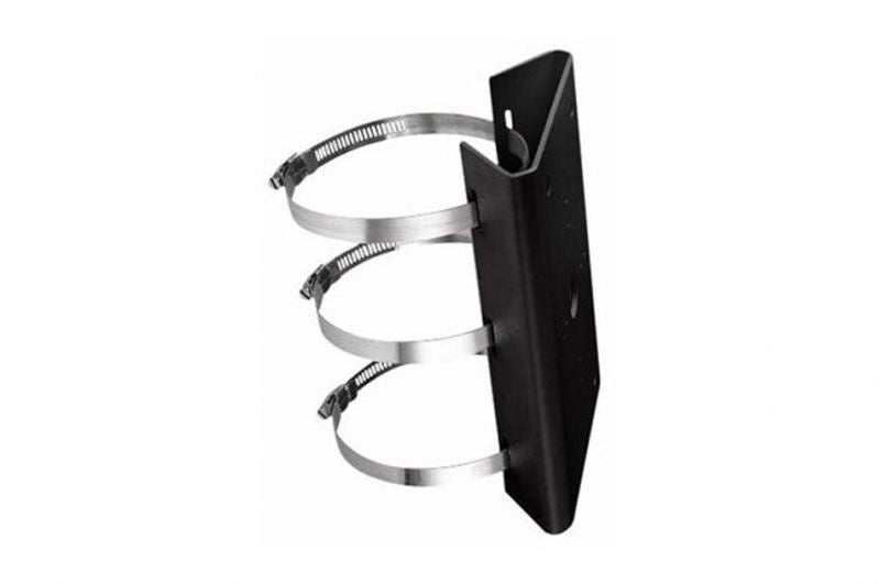 DS 1275ZJ SUS Black Pole Mounting Bracket with Clamps - Heavy Duty Stainless Steel Post Clamp for Outdoor Signage, Fencing & Solar Panel Installation