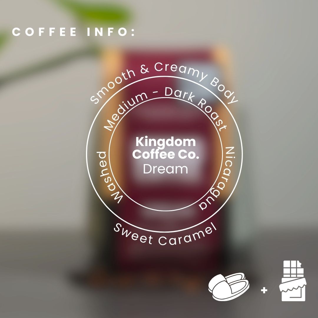 Premium Kingdom Coffee Dream Whole Bean Coffee - 100% Arabica Gourmet Blend for Espresso & Drip Brewing - Perfect for Home, Office & Gifting