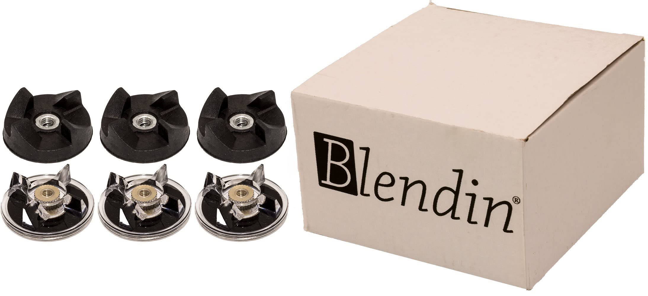 Blendin 6-Pack Base Gear & Blade Gear Replacement Parts - Compatible with Magic Bullet MB-1001, MB-1001B, MBR-1101, MBR-1701, MBR-1702, MBR-0301 250W Blenders - Perfect for Smoothie Making, Food Processing & Kitchen Blender Repairs