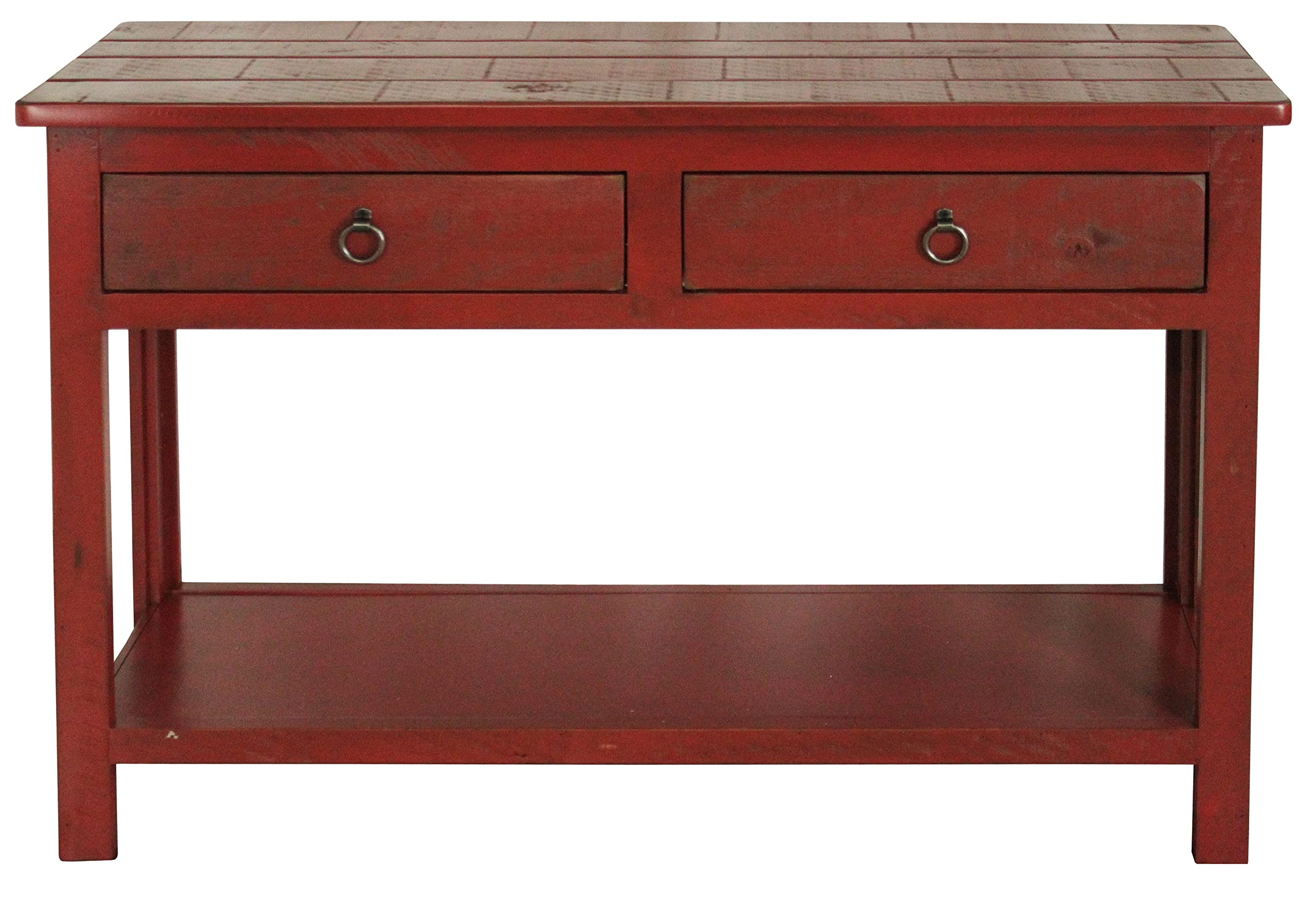 Rustic Red Sofa Table - Handcrafted Farmhouse Console Table for Living Room, Entryway & Hallway Decor | Perfect for Small Spaces, Behind Couch & Narrow Areas