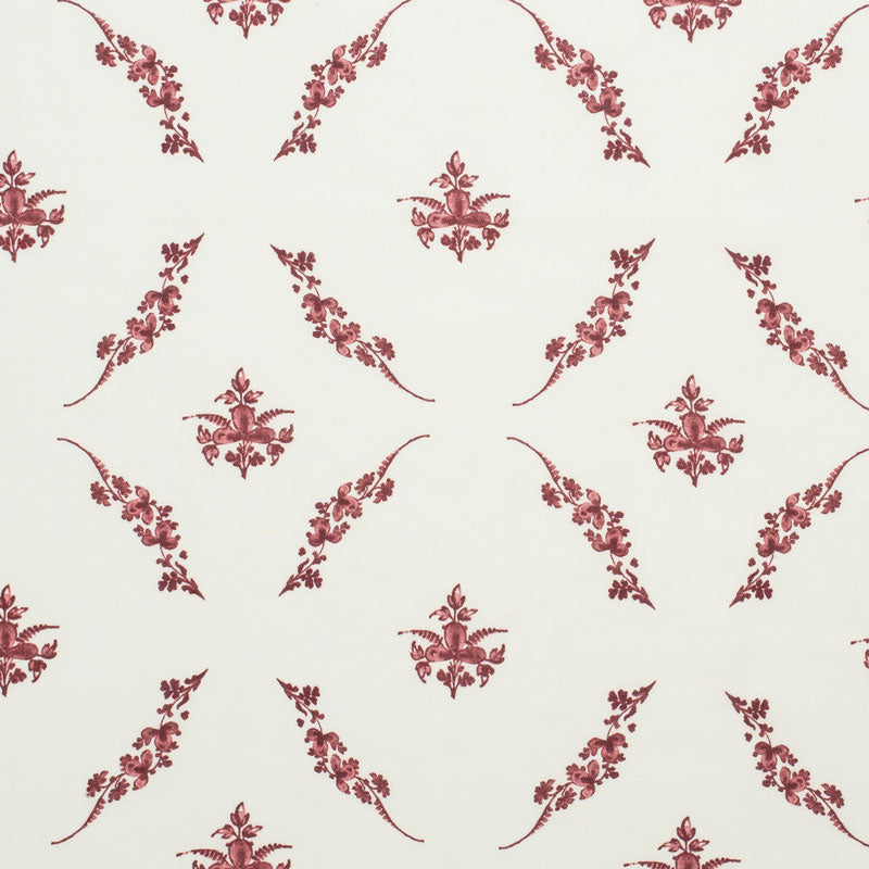 Trifolium Wreath Linen Table Runner - Raspberry on Ivory Home Decor for Dining Table, Wedding, and Rustic Farmhouse Decor