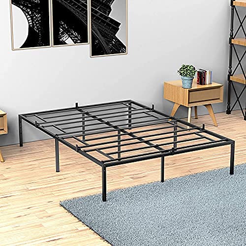 14 Inch Full Size Metal Bed Frame Platform - Heavy Duty Steel Slat Mattress Foundation, No Box Spring Needed - Easy Assembly, Quiet & Sturdy Design for Master Bedroom, Guest Room or Dorm