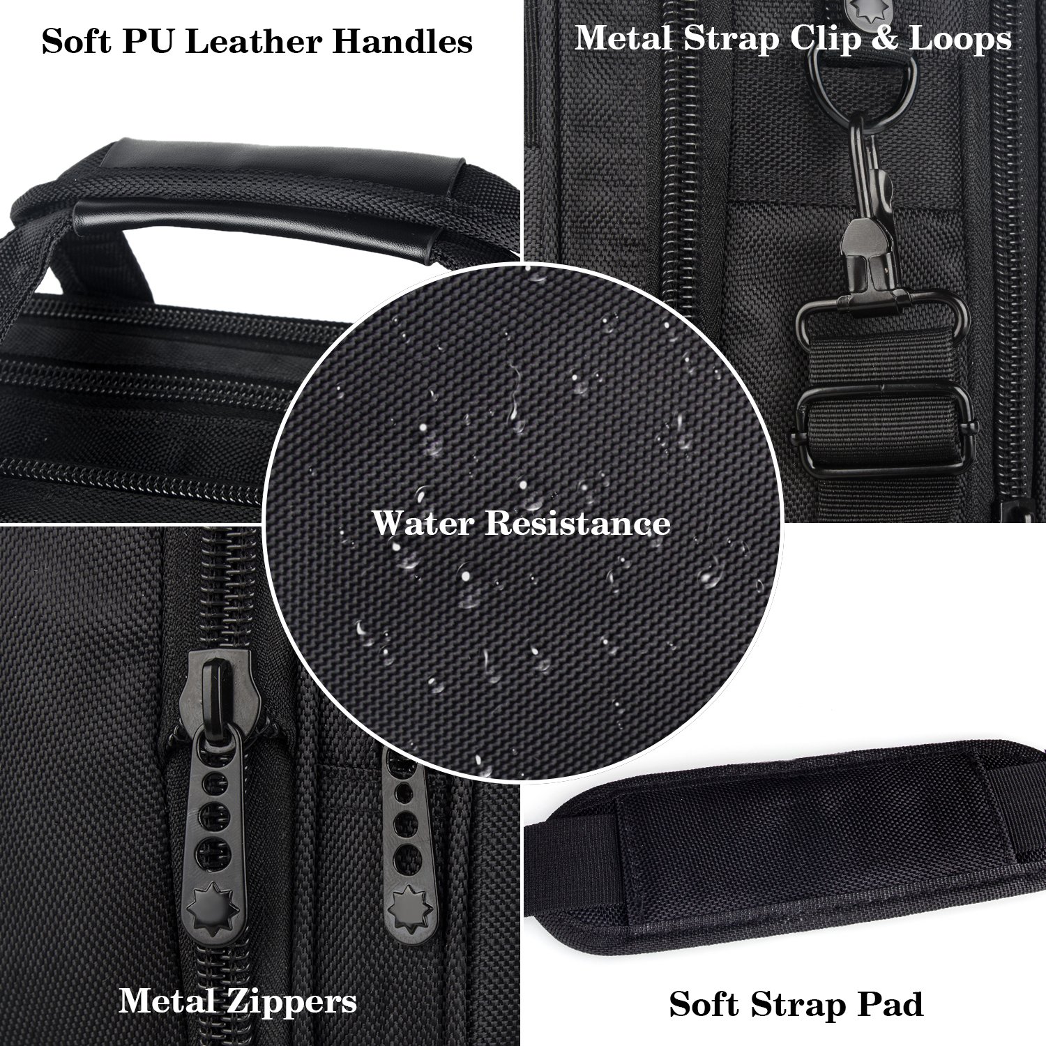 Ytonet 18 Inch Expandable Water Resistant Gaming Laptop Briefcase - Extra Large Laptop Bag for Men with Luggage Strap - Perfect for Work Travel, Business Trips & Gaming Conventions (Black)