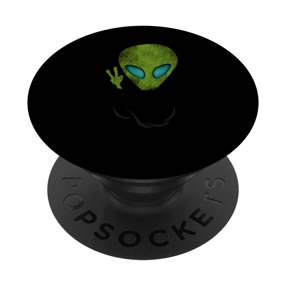 Alien UFO PopSocket: Swappable Phone Grip for Cool, Funny, Cute, and Peaceful Designs - Perfect Gift for Phone & Tablet Users in Daily Life, Travel, and Work