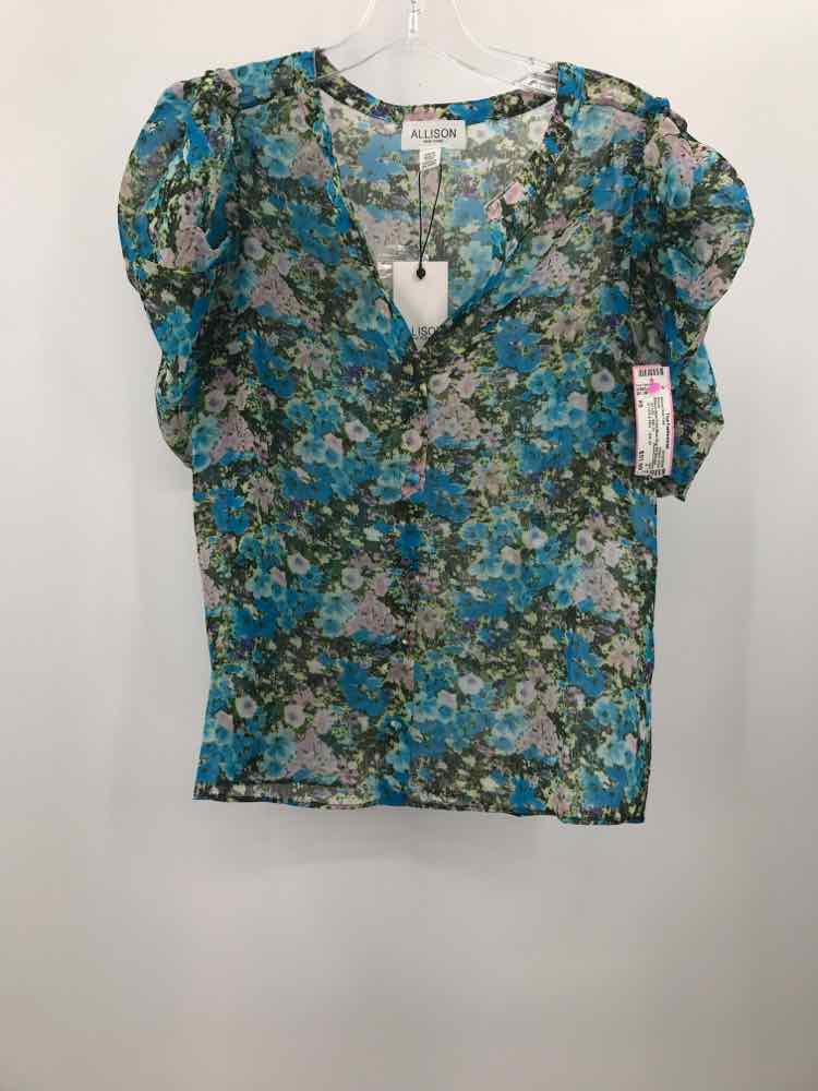 Vintage Allison New York Blue Blouse Women's Size XS - Perfect for Office Wear, Date Nights & Special Occasions