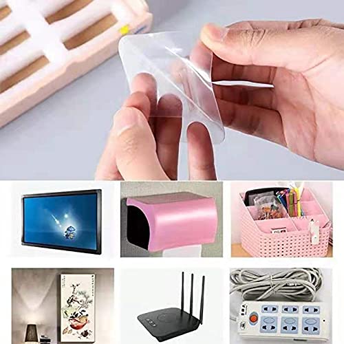 Strong Adhesive Clear Double Wall Hooks - Waterproof, No Trace, No Drill, Multi-Purpose for Kitchen, Bathroom & Home Organization