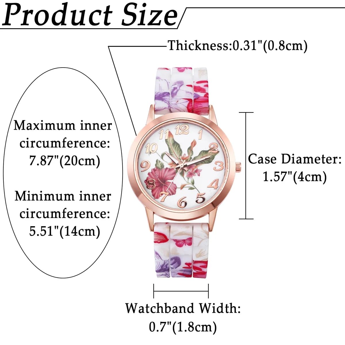 TONSY Women's Floral Print Analog Watch with Multi-Color Dial & Pink Leather Strap - Elegant Fashion Accessory for Casual Wear, Office & Special Occasions