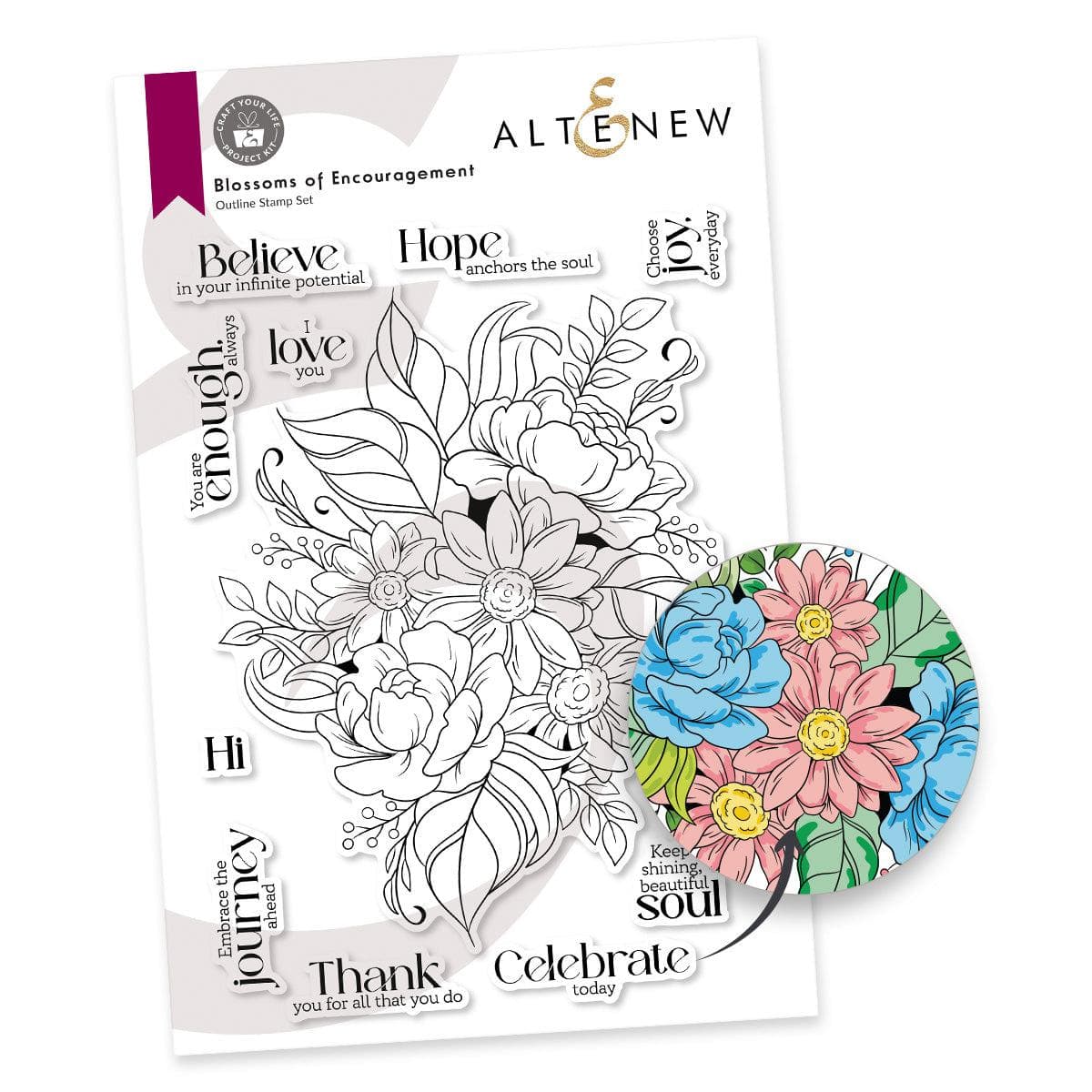DIY Craft Your Life Project Kit: Blossoms of Encouragement Flower Arrangement Set for Home Decor, Gift Giving & Mindfulness Activities