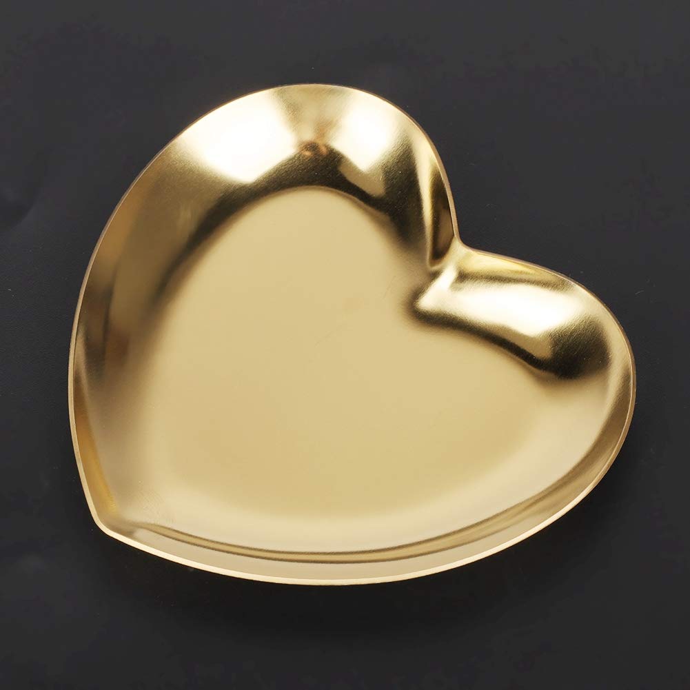 Stainless Steel Jewelry Tray - Heart Shaped Organizer for Rings, Earrings & Necklaces | Perfect for Vanity, Gift & Travel