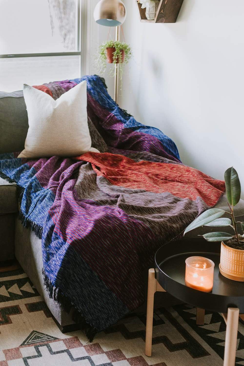 Handmade Himalayan Hand-Dyed Wool Blanket - Premium Artisan Throw for Sofa, Bed & Home Decor - Cozy & Stylish Living Room Accessory