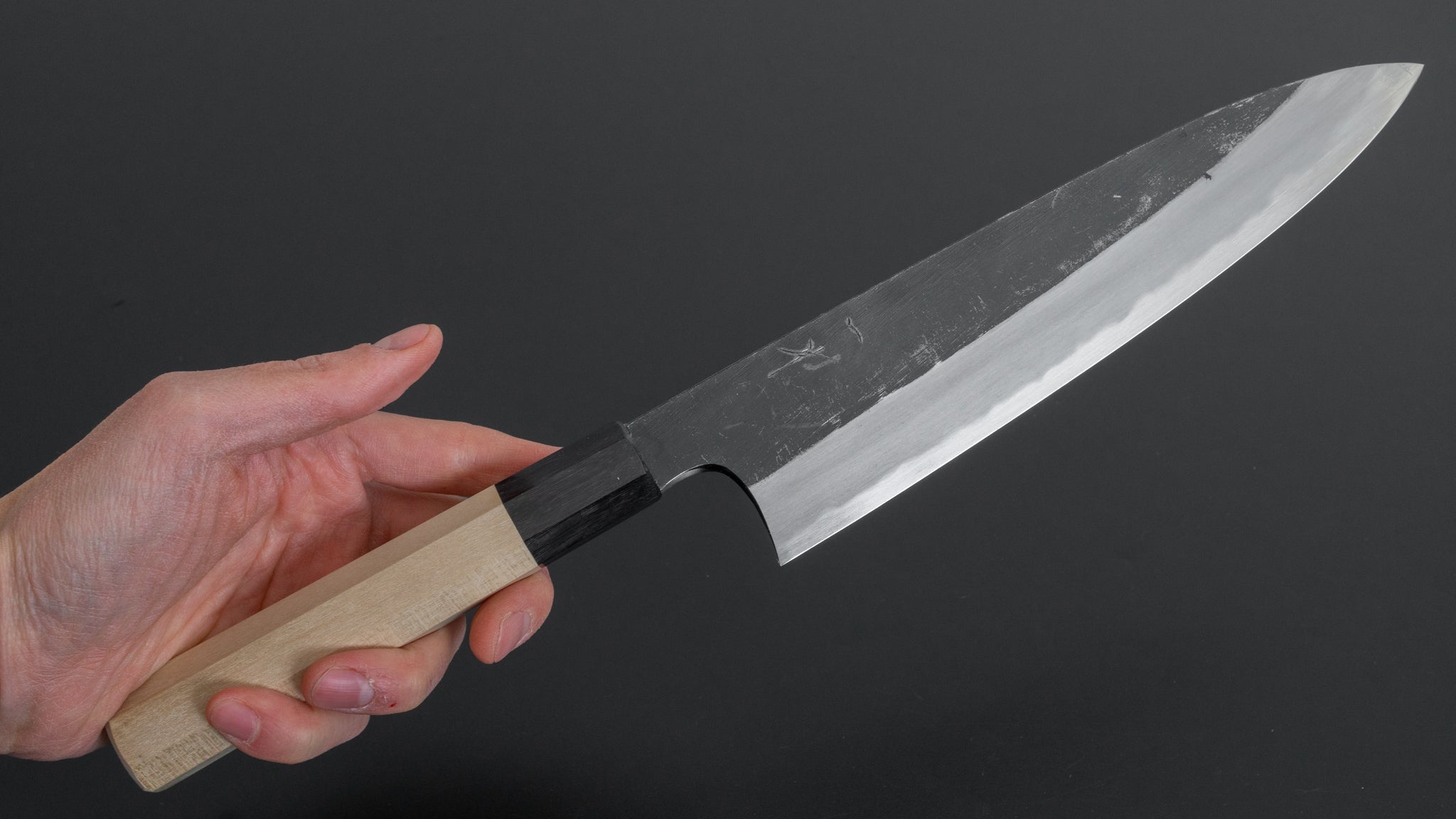 Hitohira Togashi White #2 Kurouchi Gyuto 210mm Japanese Chef Knife with Ho Wood Handle - Professional Kitchen Knife for Slicing, Dicing & Meat Cutting