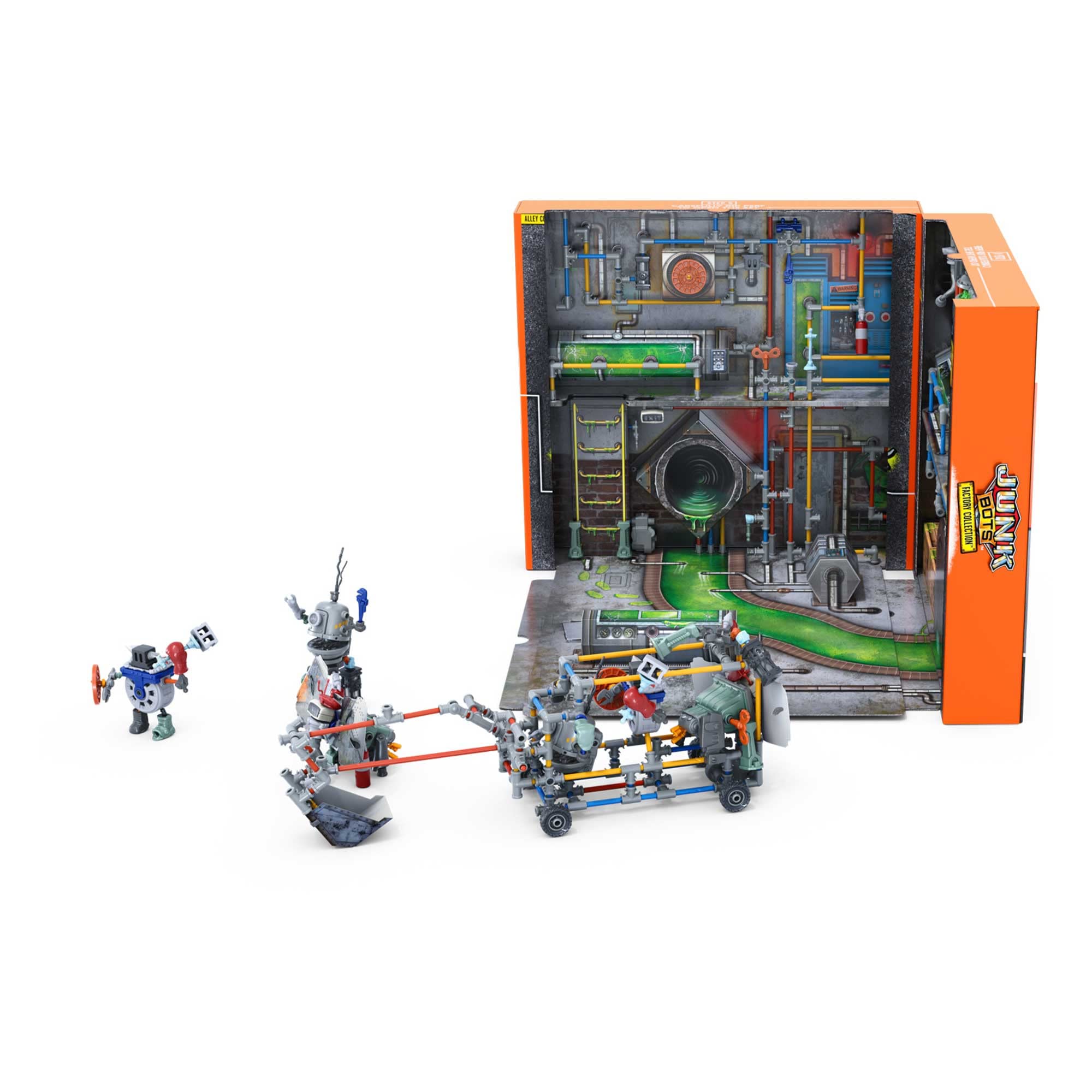 HEXBUG JUNKBOTS Large Factory Habitat Metro Sewer System - 285+ Piece Construction Toy Playset for Kids Ages 5+, STEM Building Toys for Boys & Girls with Surprise Action Figures - Perfect for Creative Play & Indoor STEM Activities