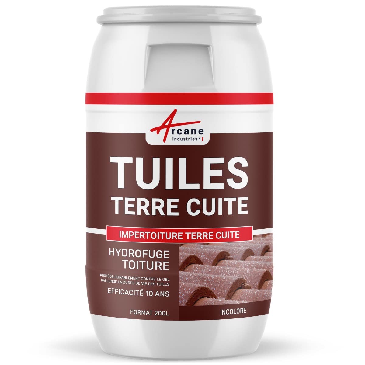 Colorless Waterproofing Sealer for Terracotta Roof Tiles - IMPERTOITURE TERRACOTA - 200L - ARCANE INDUSTRIES - Protects & Extends Roof Life in All Weather Conditions