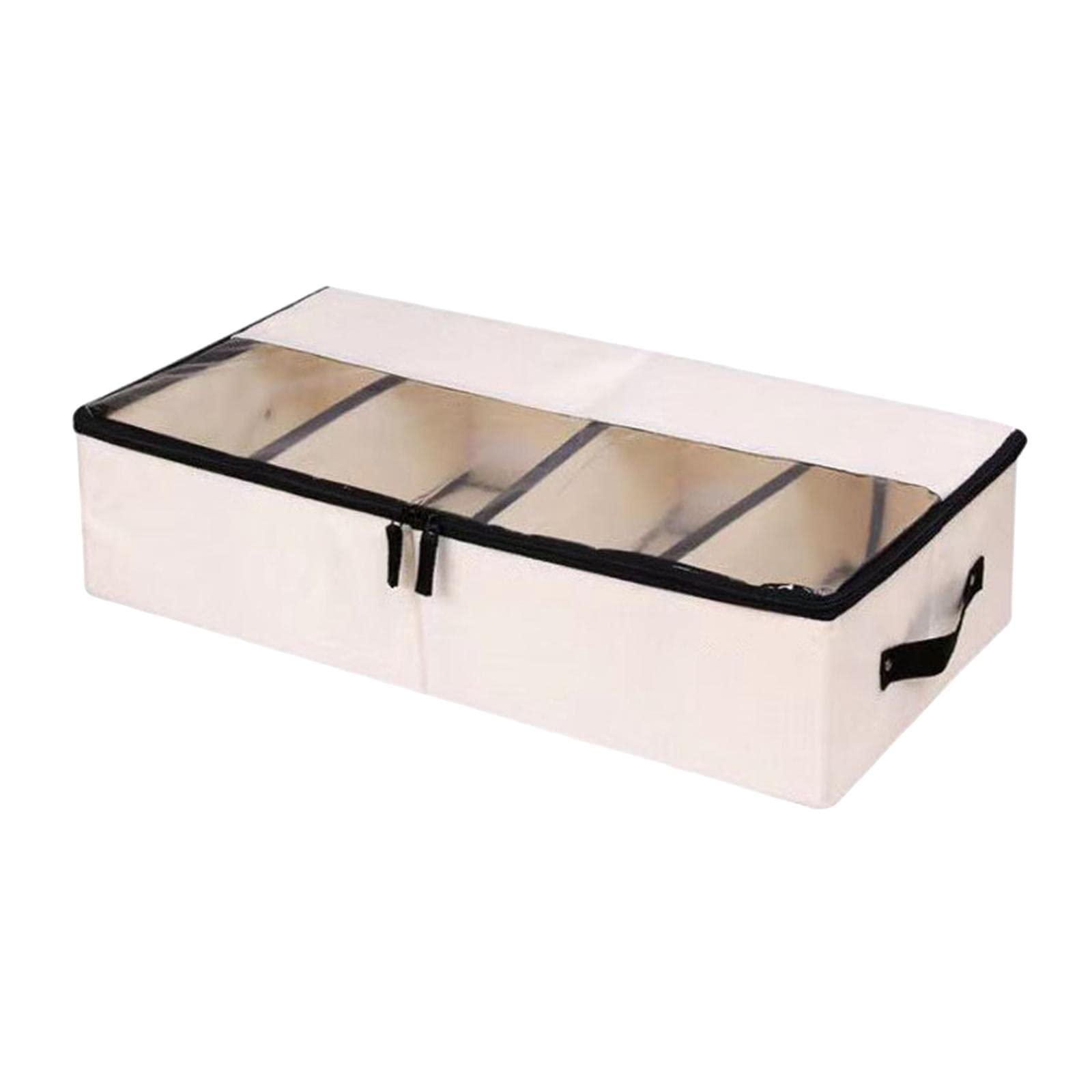Foldable Stackable Underbed Storage Box - 4 Compartments for Clothes & Shoes | Space-Saving Bedroom Organization