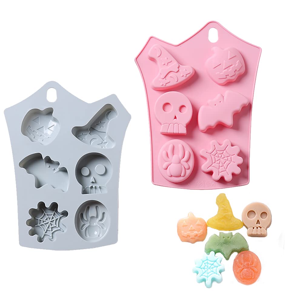 Halloween Silicone Baking Molds Set - Pumpkin, Bat, Skull & Ghost Shaped Non-Stick Cake Pan for Cupcakes, Chocolate & DIY Desserts - Perfect for Halloween Parties, Home Baking & Holiday Treats