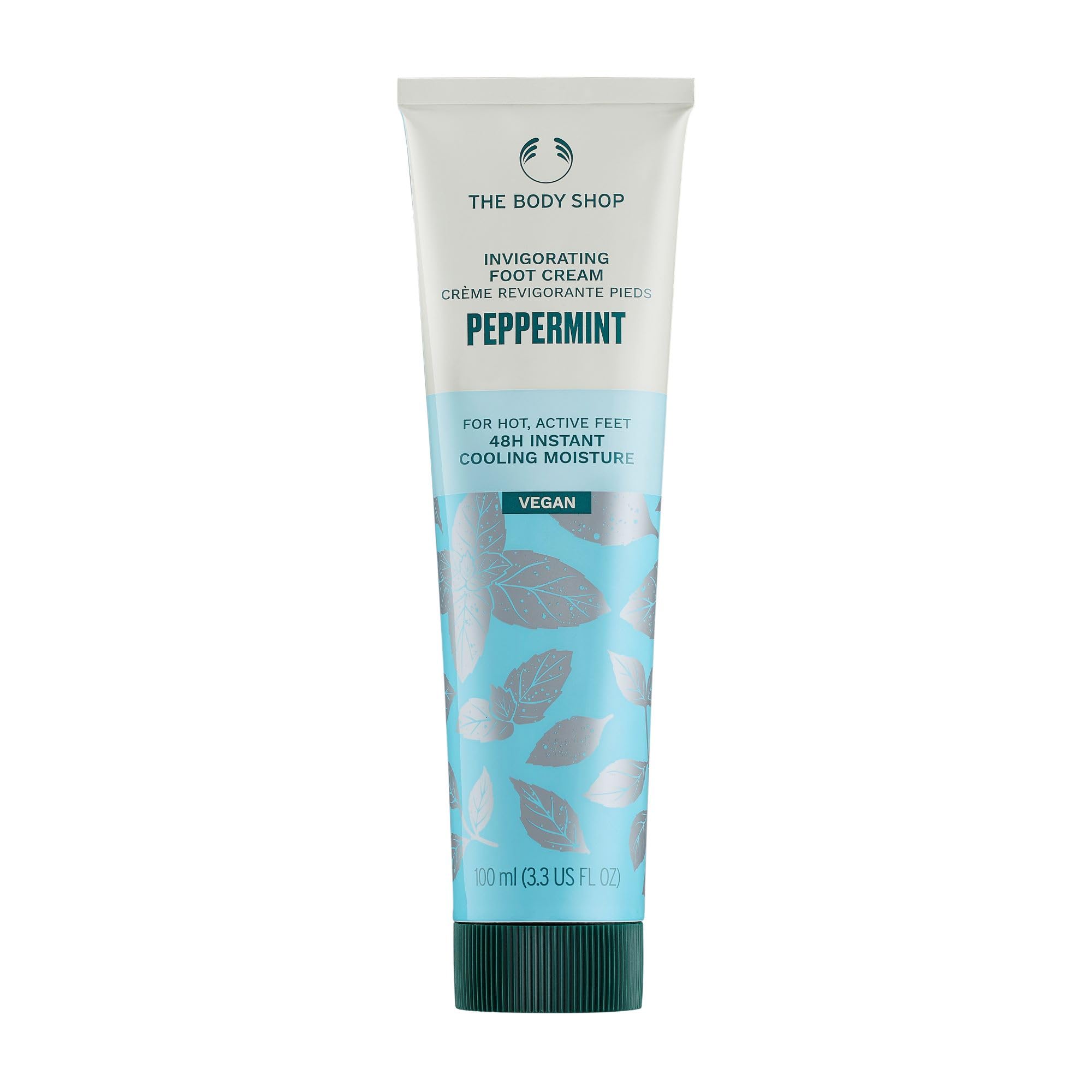 The Body Shop Peppermint Intensive Cooling Foot Rescue Cream 100ml - Soothes Tired Feet, Refreshing Mint Formula for Dry Cracked Heels - Perfect for Post-Workout, Travel & Pedicure Care