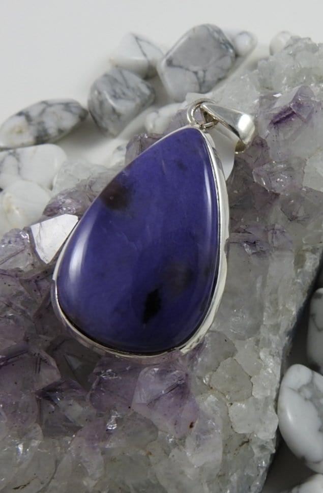 Charoite Sterling Silver Pendant Necklace - Natural Purple Gemstone Jewelry for Women | Perfect for Gifts, Special Occasions & Everyday Wear