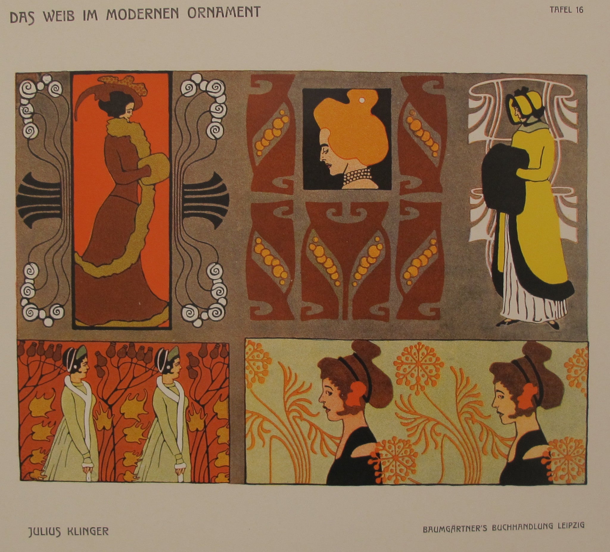 1902 Original German Poster - Das Weib Im Modernen Ornament Plate 16 by Klinger | Vintage Art Print for Home Decor & Office Wall Art