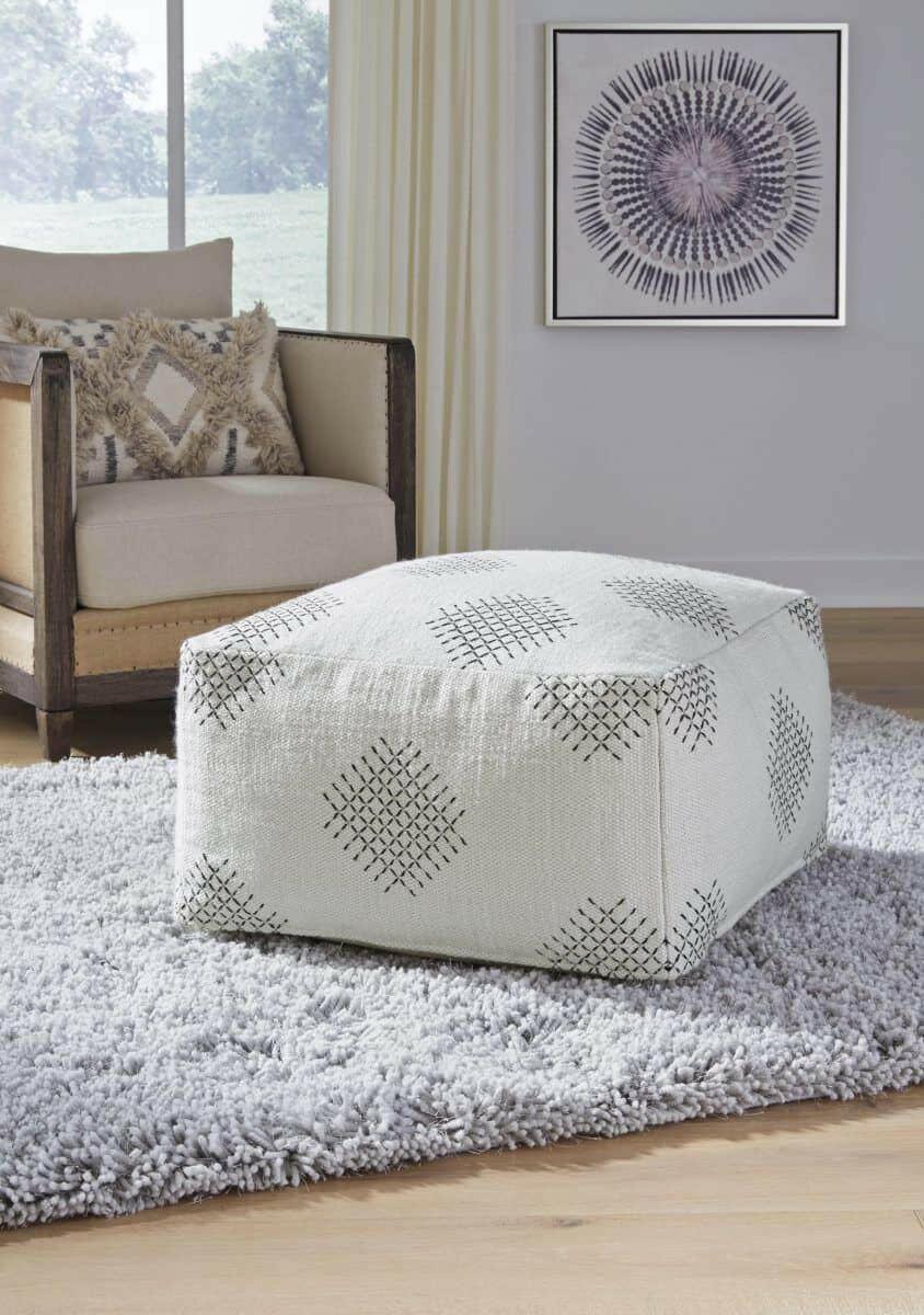 Mabyn A1000474 Pouf Ottoman - Stylish Footrest & Extra Seating for Living Room, Bedroom, or Nursery - Soft & Comfortable Home Decor Accent