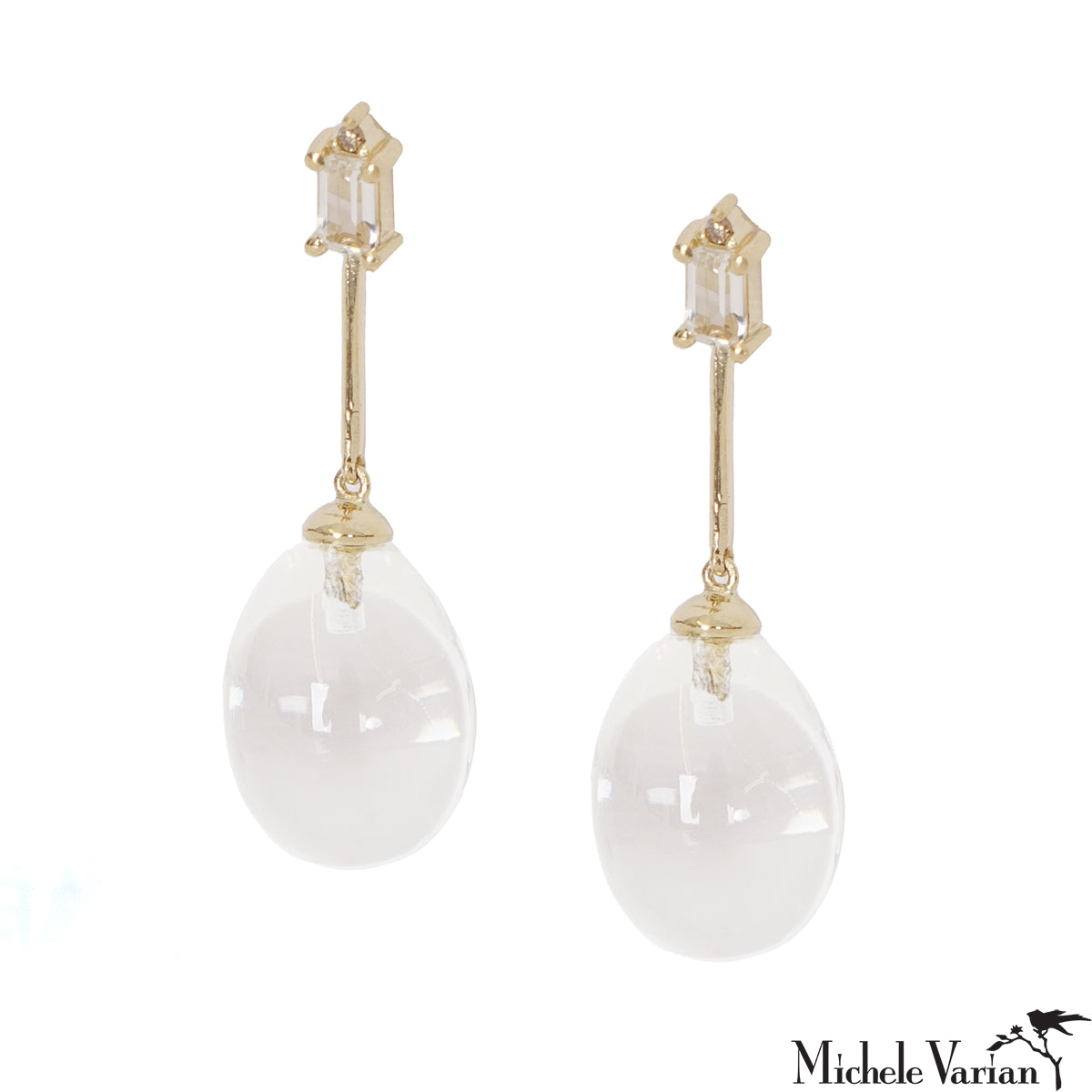 Natural Clear Quartz Egg Drop Earrings for Women – Elegant Dangle Jewelry for Everyday Wear & Special Occasions