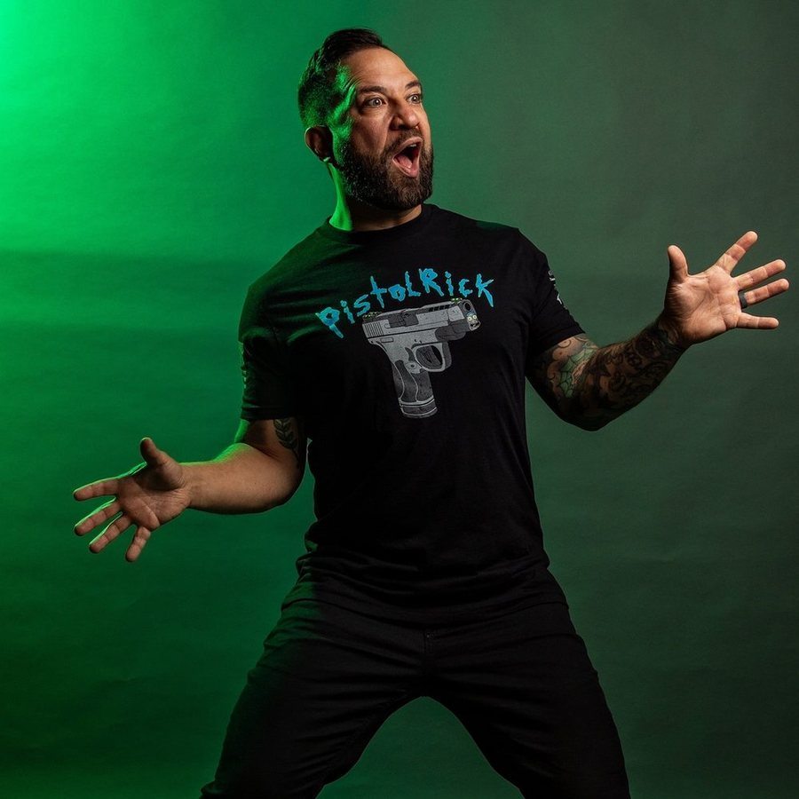 Pistol Rick Graphic T-Shirt for Men - Black Cotton Tee - Perfect for Casual Wear, Cosplay & Rick and Morty Fans
