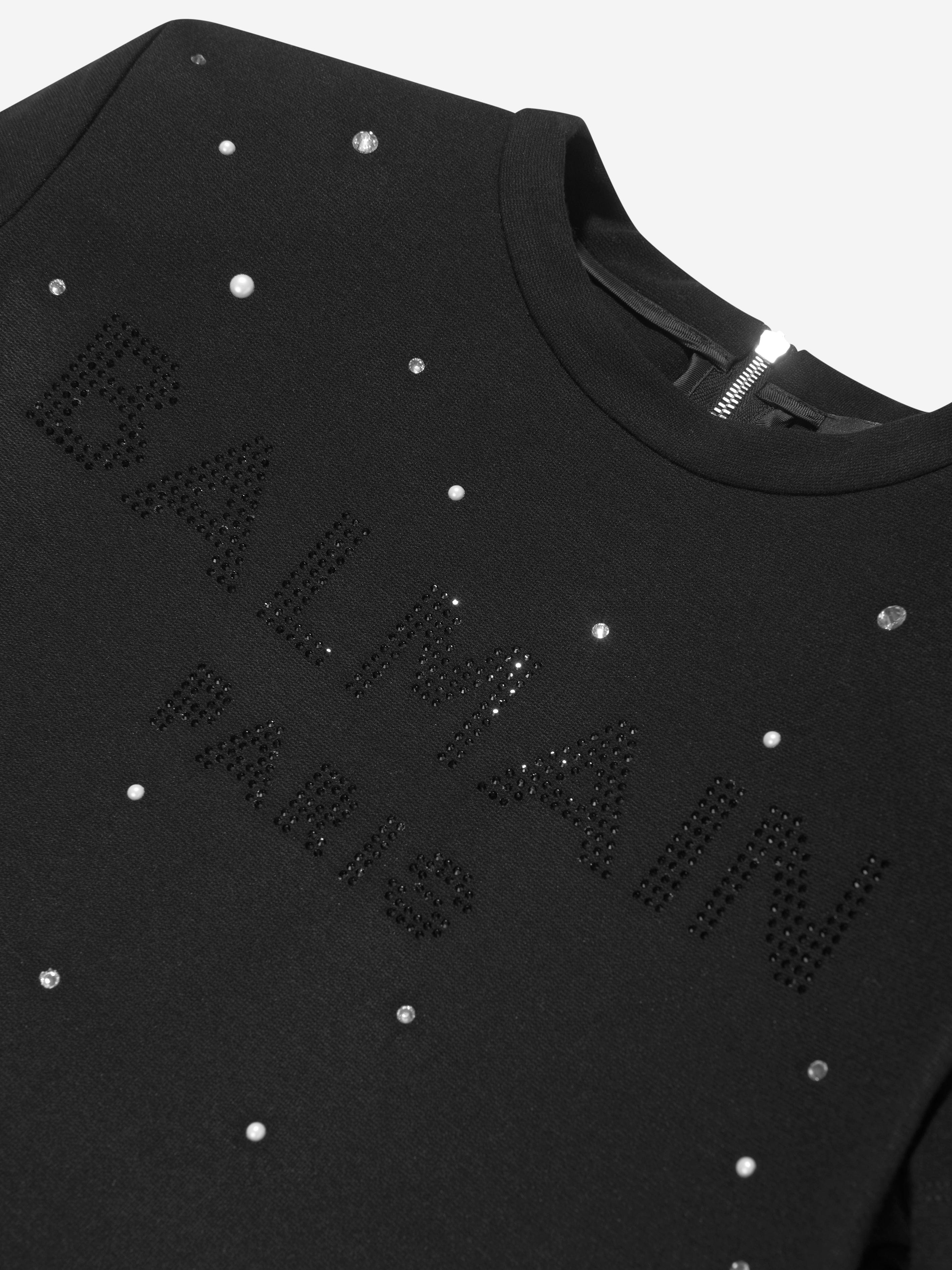 Balmain Girls Diamante Milano Black Dress – Elegant Party & Formal Wear for Special Occasions