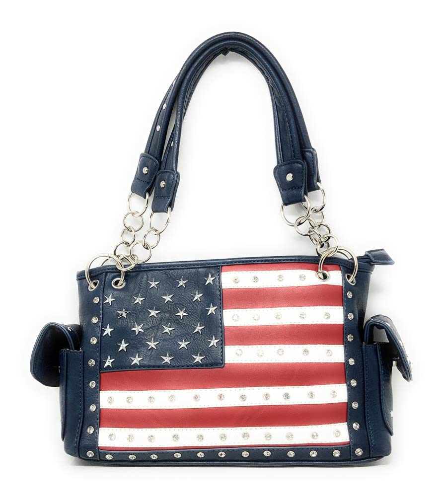 American Flag Rhinestone Handbag - Stylish Purse Wallet in Multiple Colors for Women | Perfect for 4th of July, Patriotic Events & Everyday Use